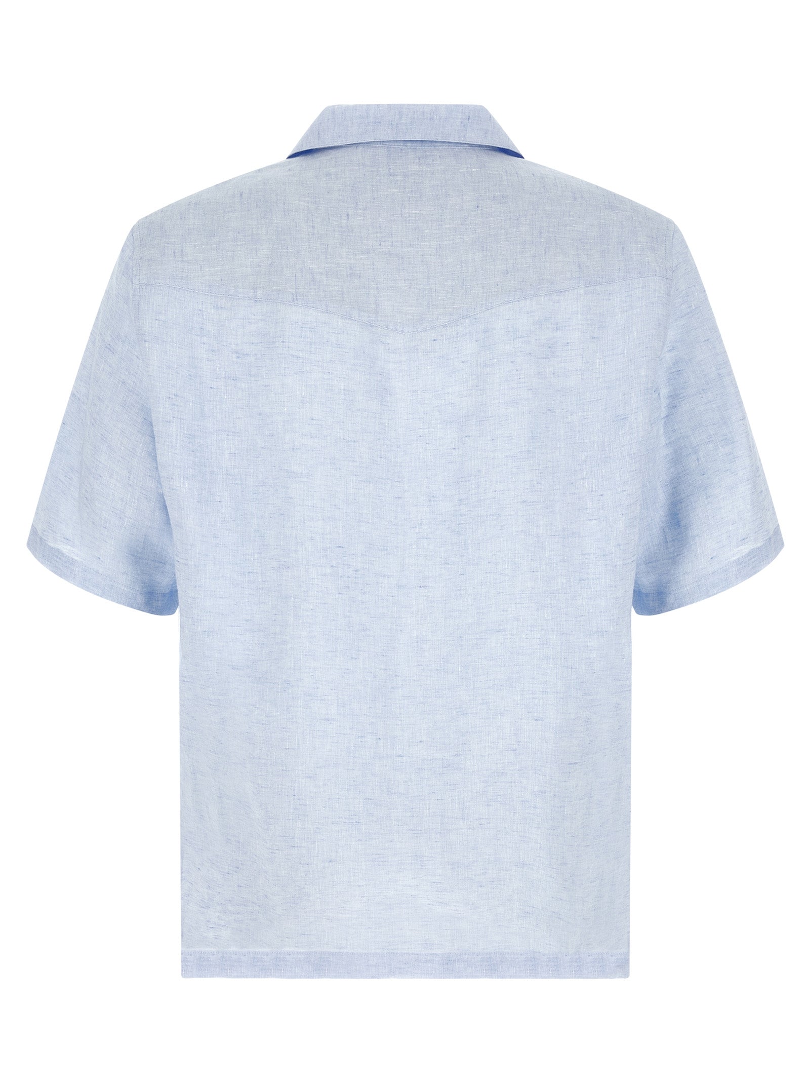 Brunello Cucinelli Blue Linen Men's Blouse