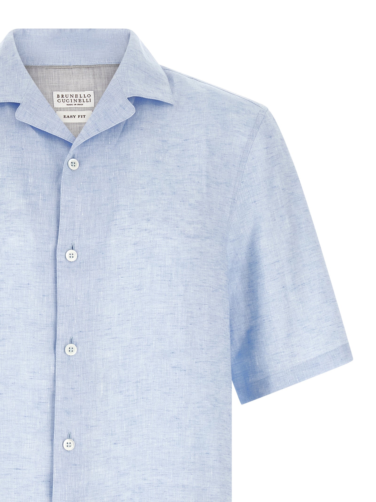 Brunello Cucinelli Blue Linen Men's Blouse