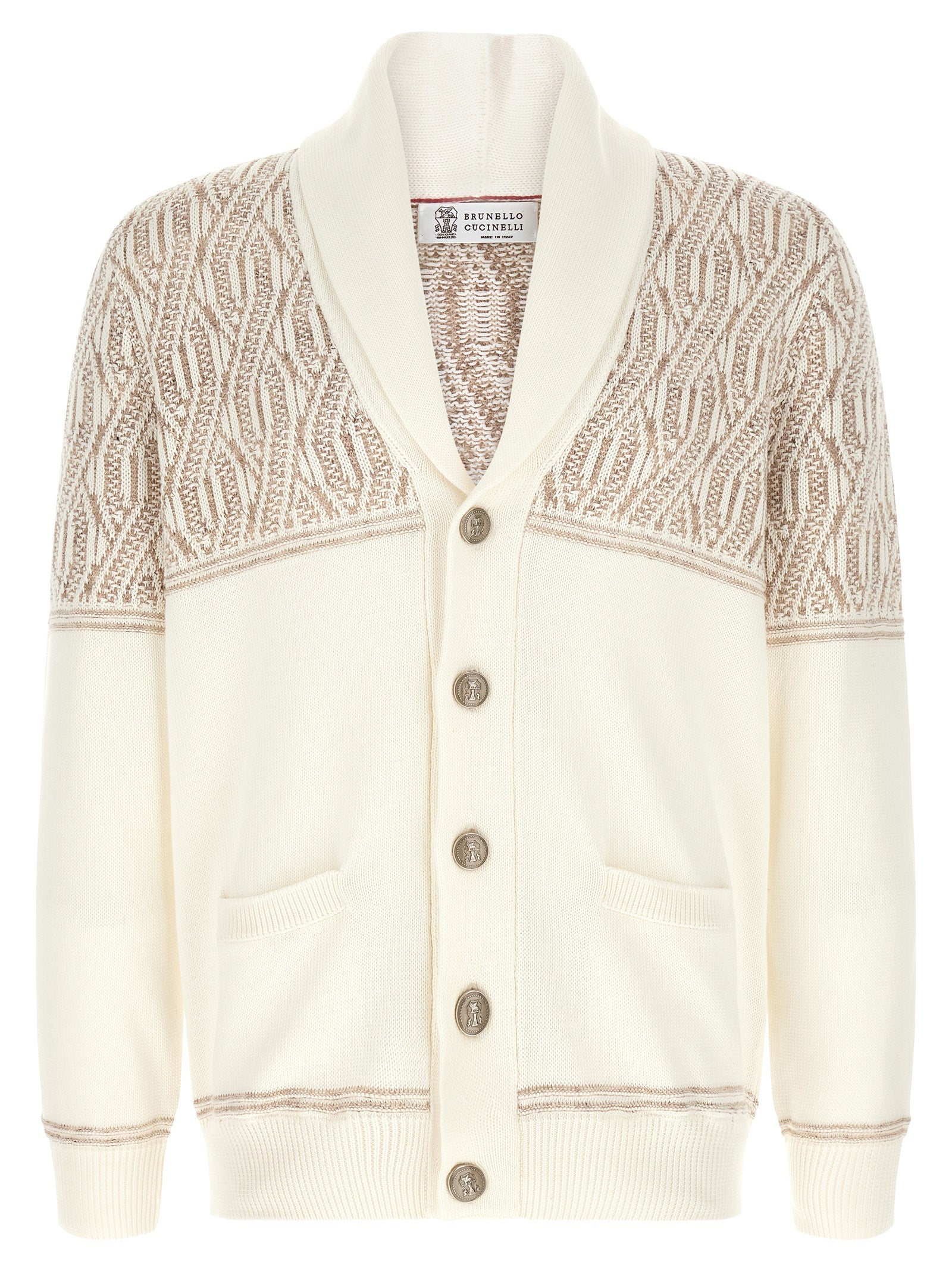 Brunello Cucinelli Beige Cotton Men's Cardigan