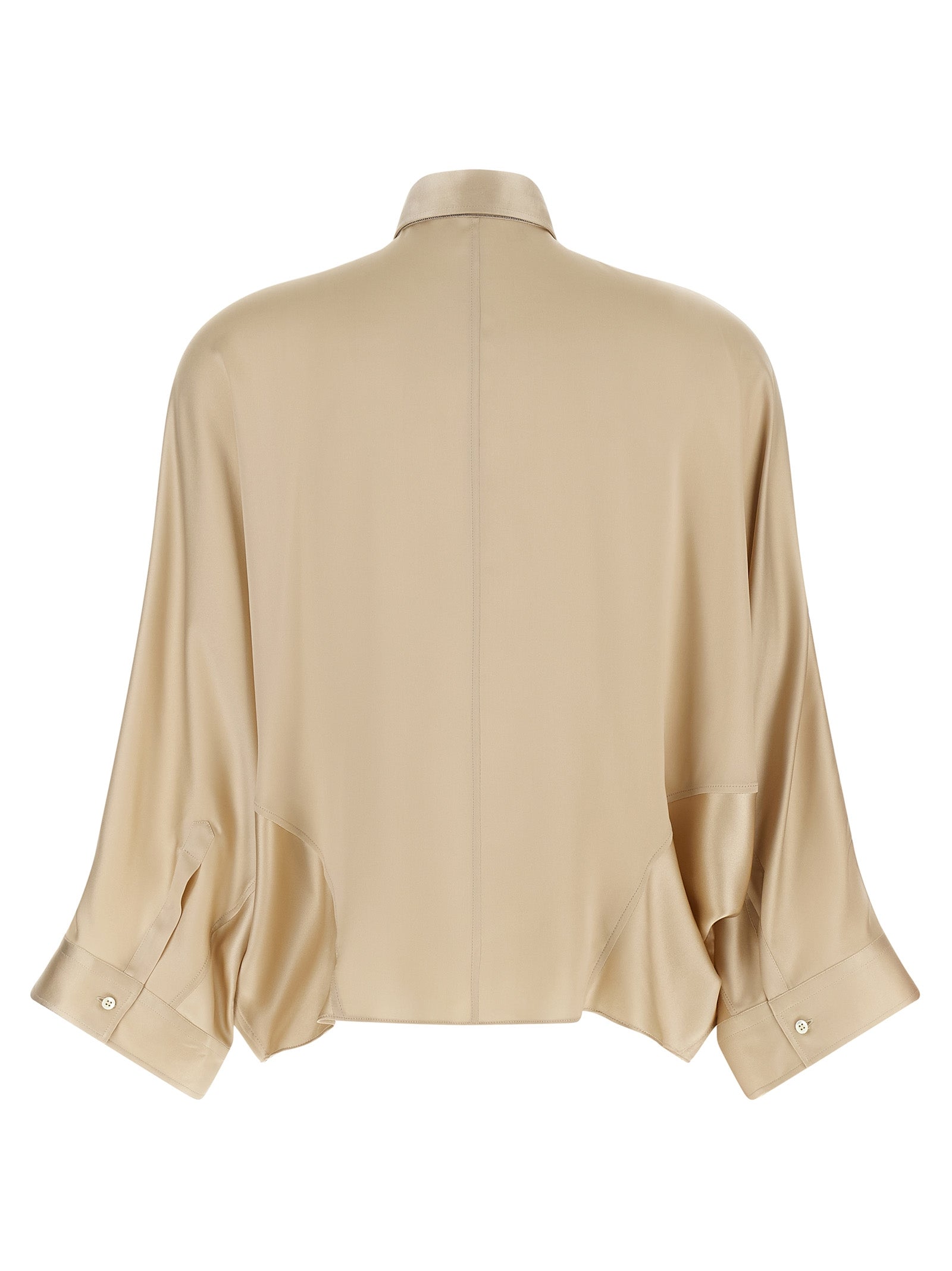 Brunello Cucinelli Beige Silk Women's Blouse