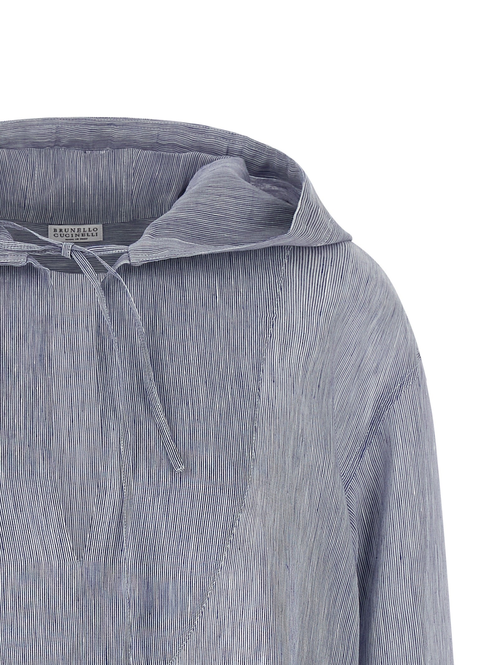 Brunello Cucinelli Blue Linen Women's Blouse