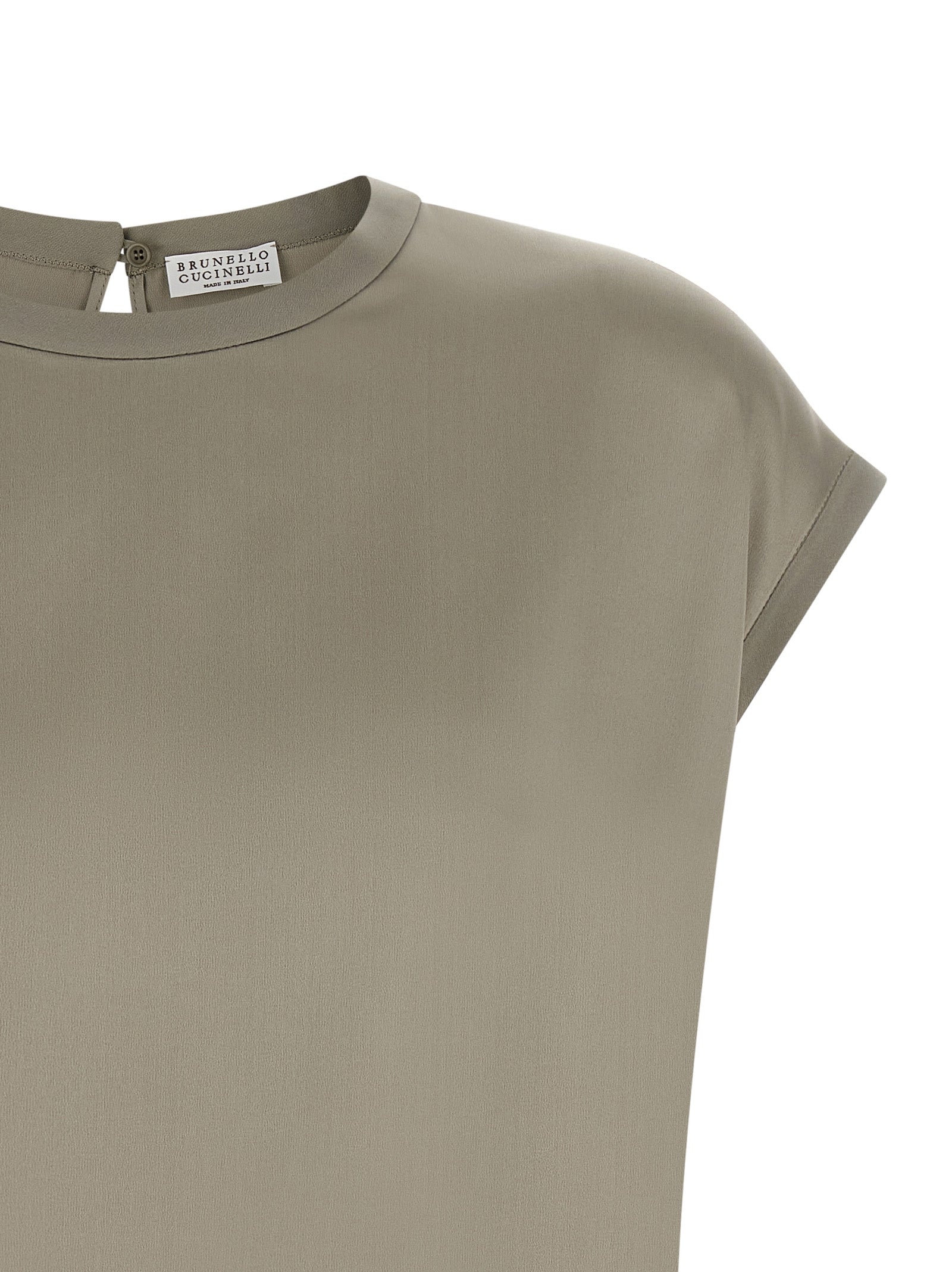 Brunello Cucinelli Bicolor Silk Women's Blouse