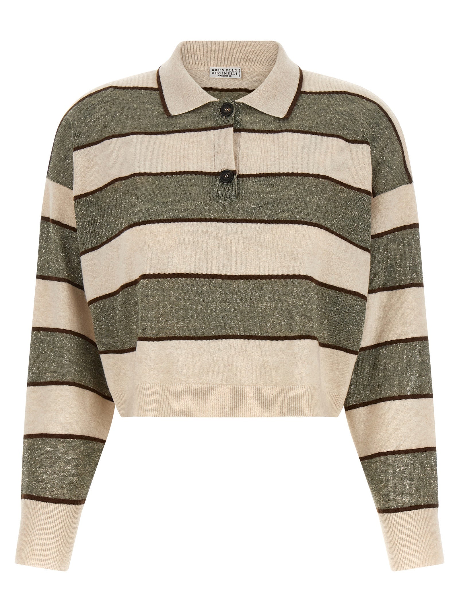 Brunello Cucinelli Multicolor Virgin Wool Polo Women's Shirt