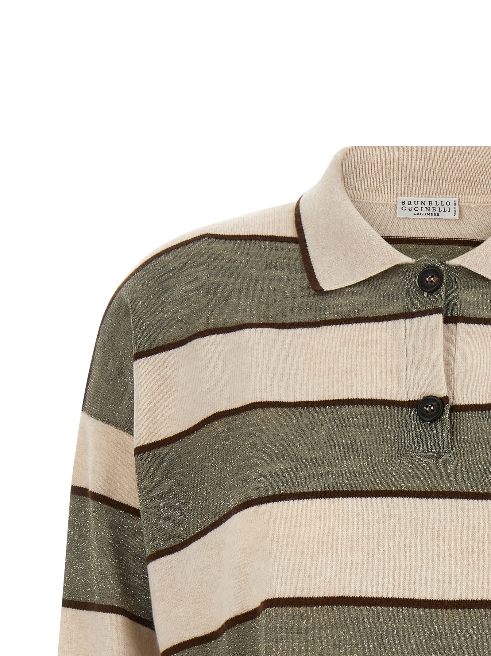 Brunello Cucinelli Multicolor Virgin Wool Polo Women's Shirt