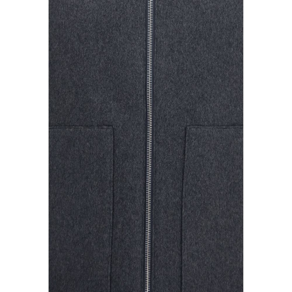 Lardini Gray Wool Oves Aries Sleeveless Men's Jacket