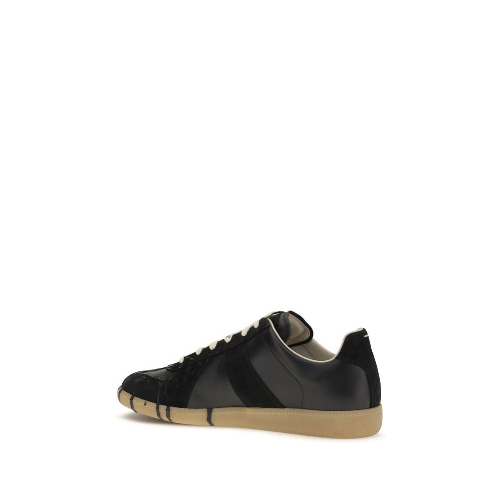 Maison Margiela Black Suede Leather Athletic Men's Sneakers