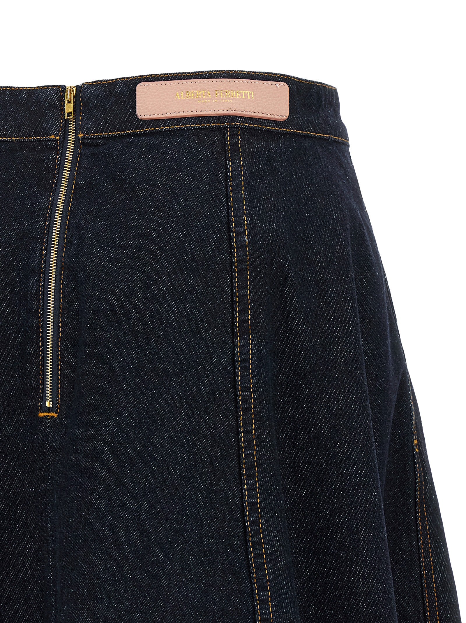 Alberta Ferretti Blue Cotton Mini Women's Skirt