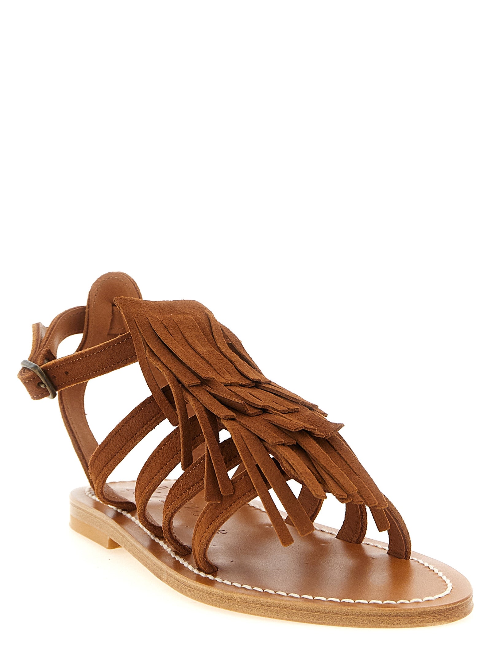 K.JACQUES SAINT TROPEZ Brown Goatskin Flat Women's Sandals