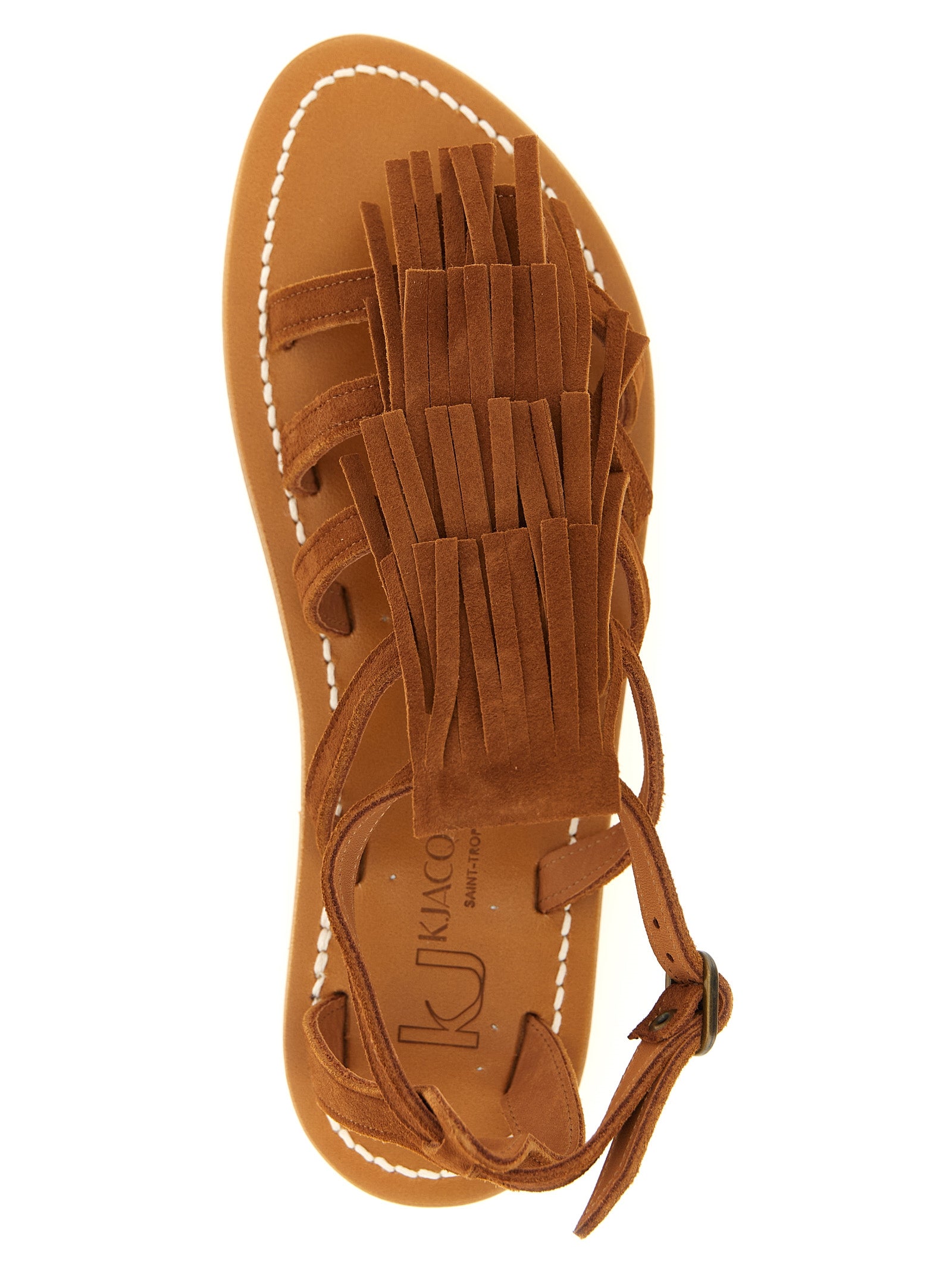 K.JACQUES SAINT TROPEZ Brown Goatskin Flat Women's Sandals