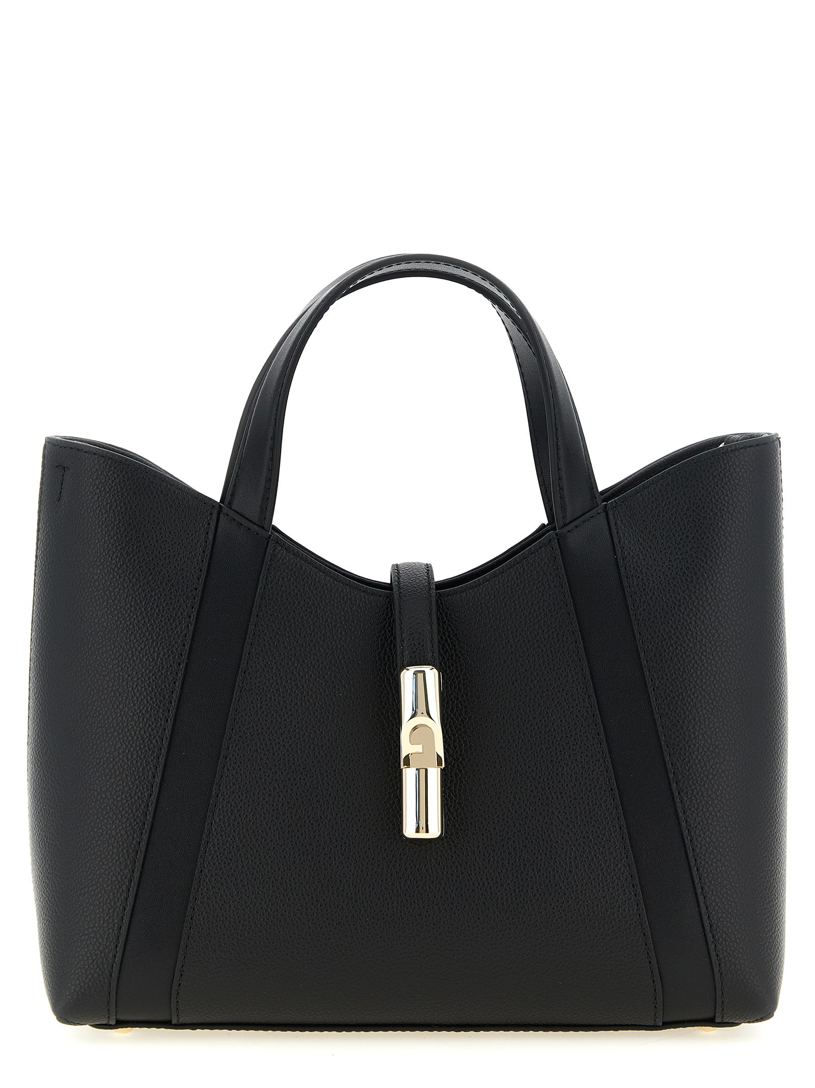 Furla Black Calfskin Tote Women's Bag
