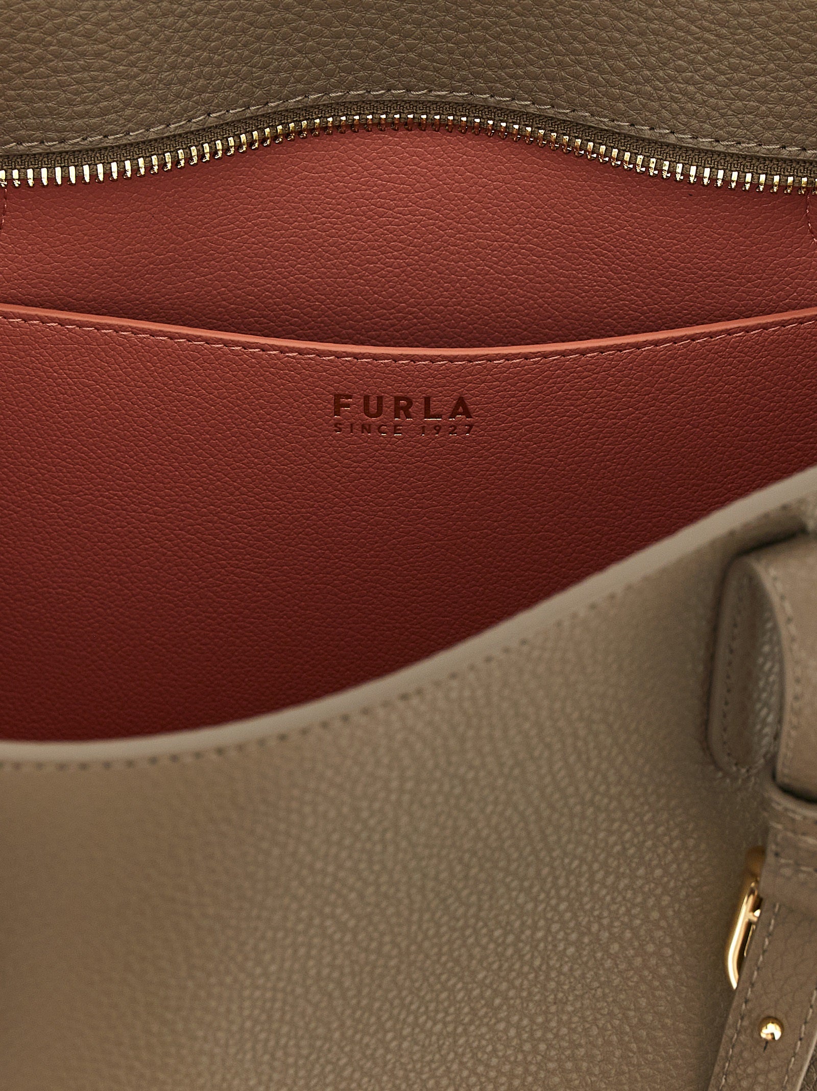 Furla Gray Calfskin Tote Women's Bag