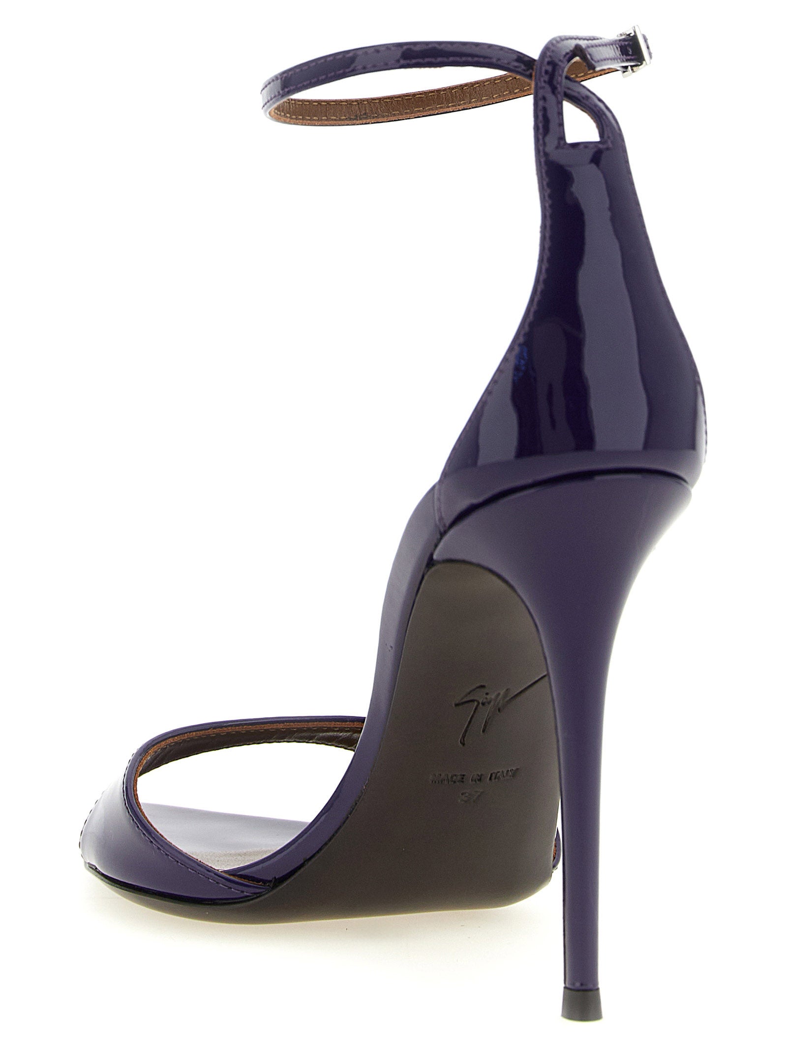 Giuseppe Zanotti Purple Calfskin Stiletto Heel Women's Sandals