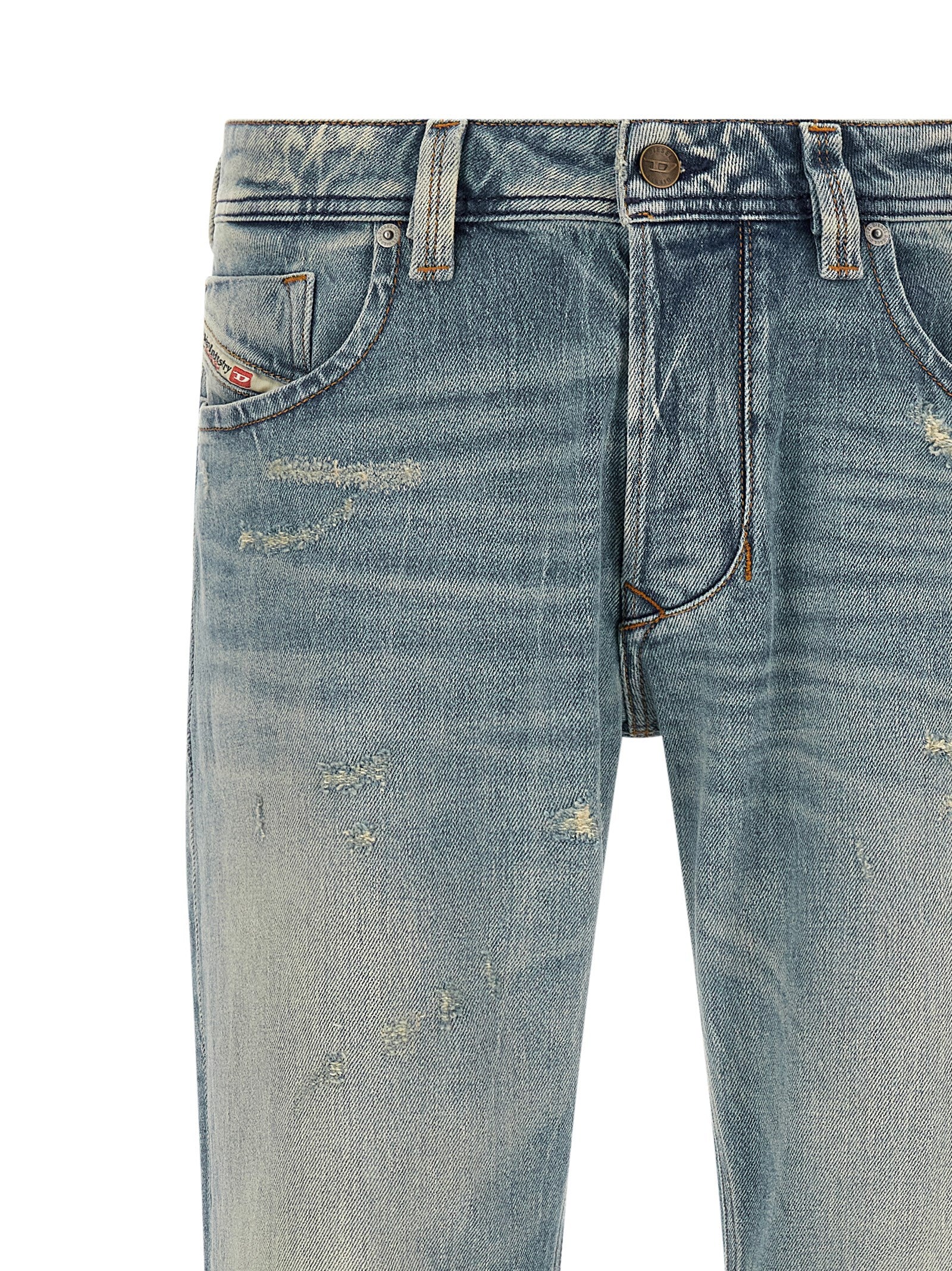 Diesel Blue Cotton Straight-Leg Men's Jeans