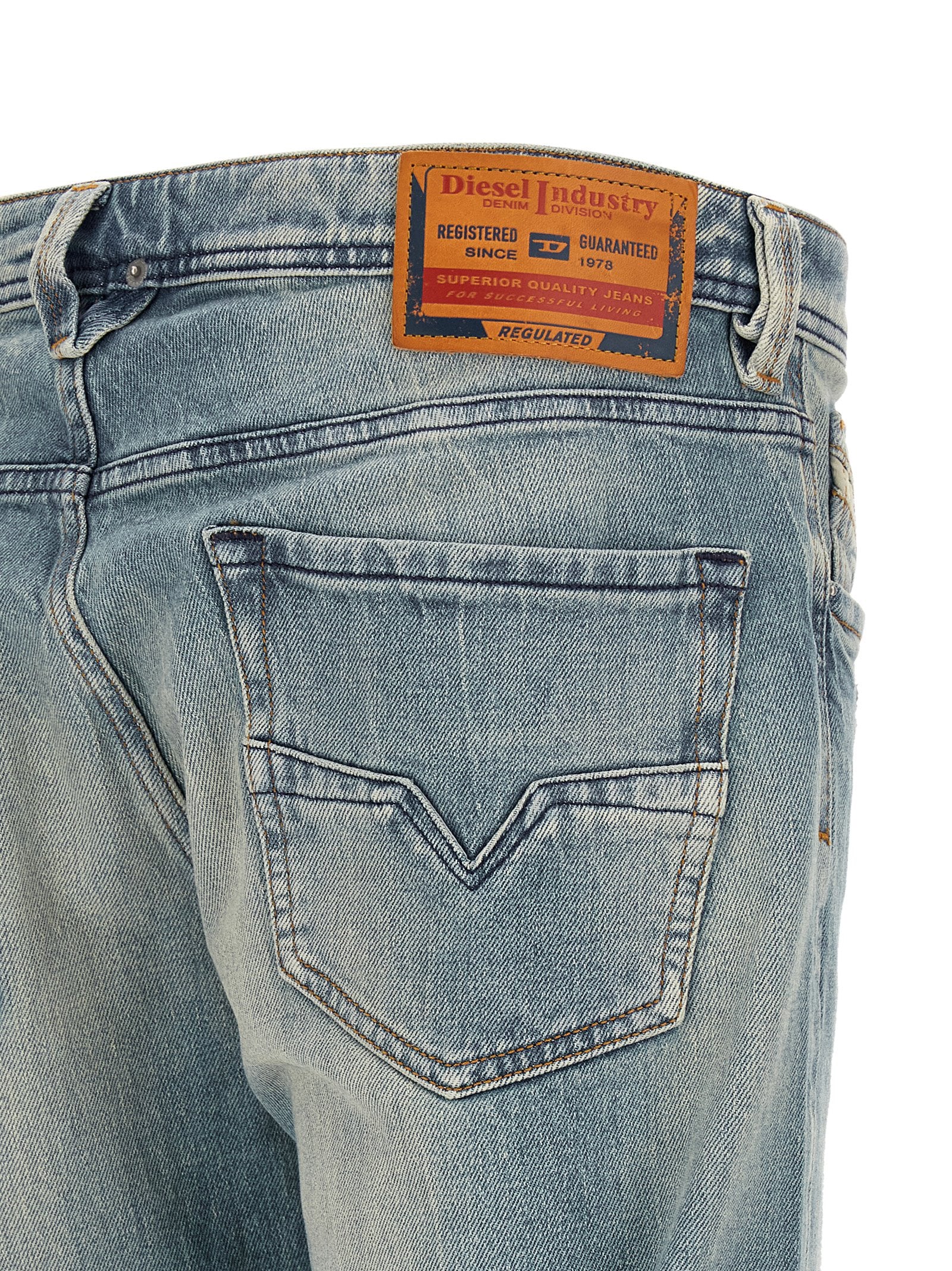 Diesel Blue Cotton Straight-Leg Men's Jeans