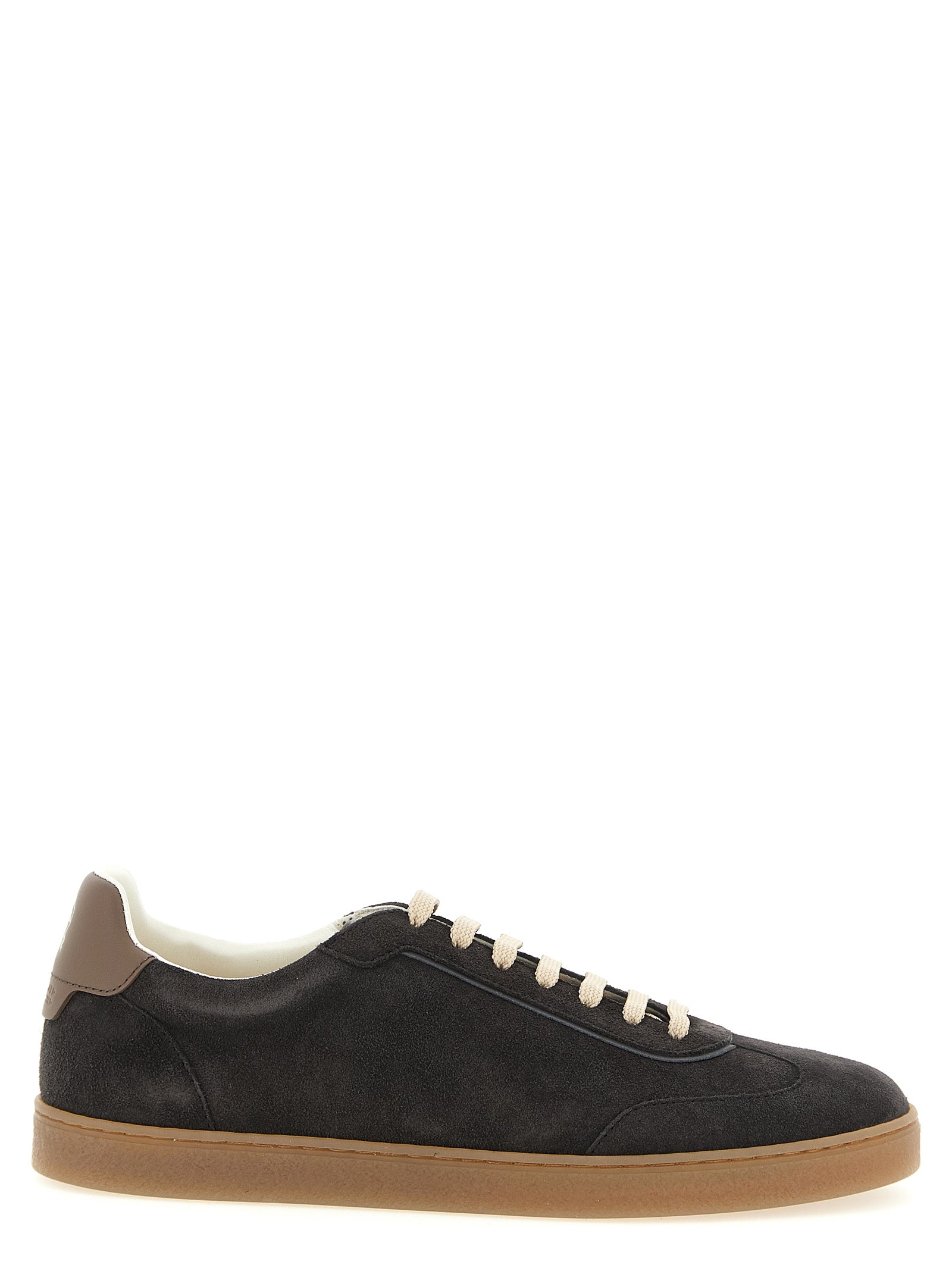 Brunello Cucinelli Gray Calfskin Low Top Men's Sneakers