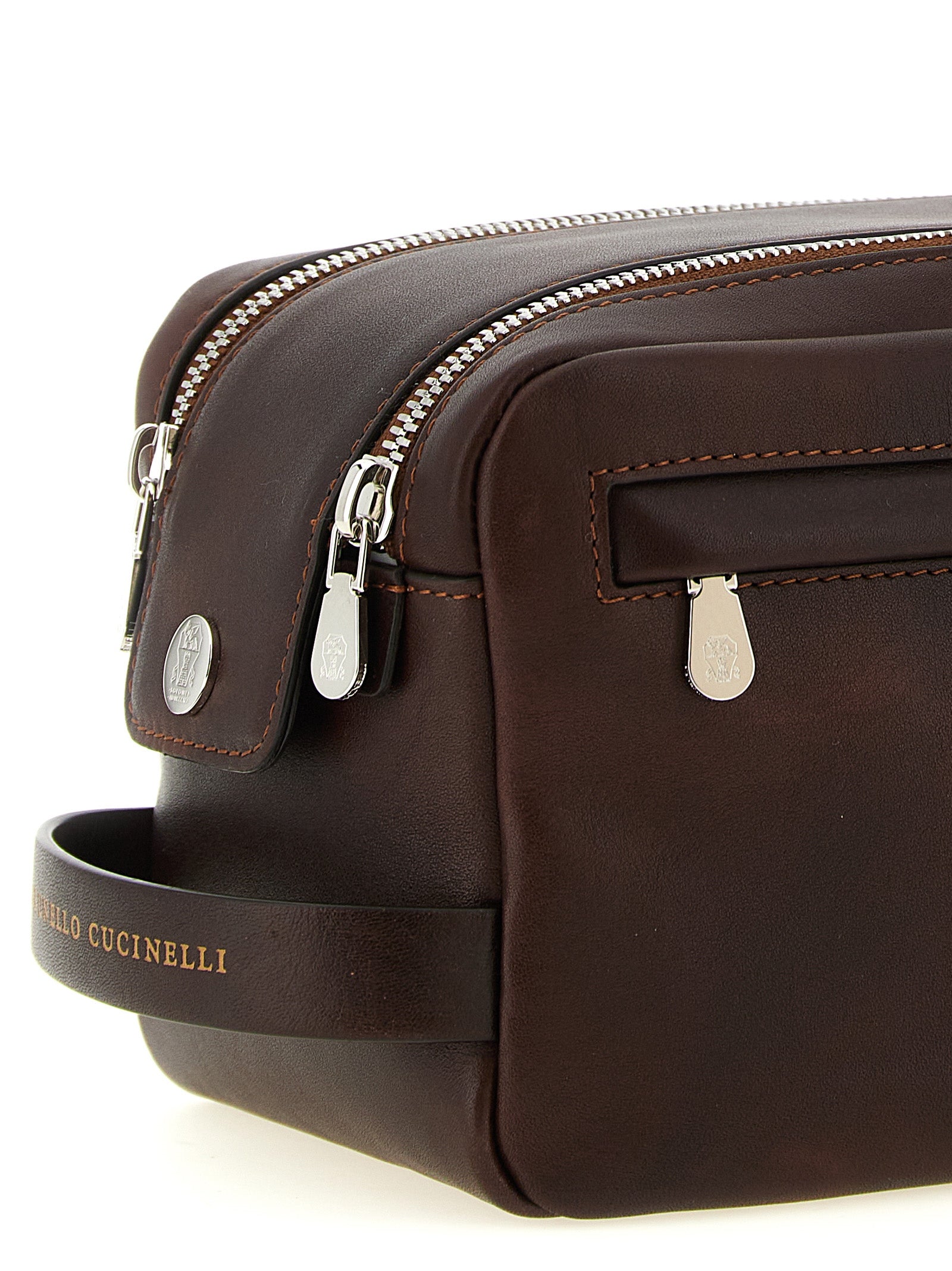 Brunello Cucinelli Bordeaux Calfskin Men's Accessories