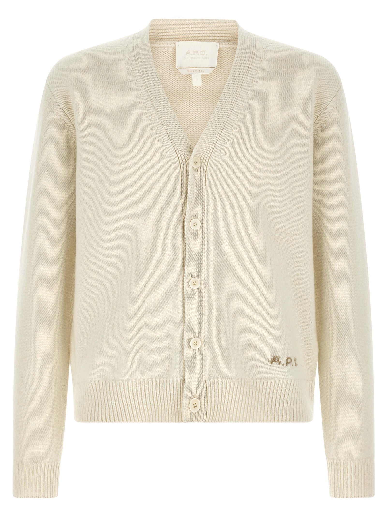 A.P.C. White Wool Men's Cardigan