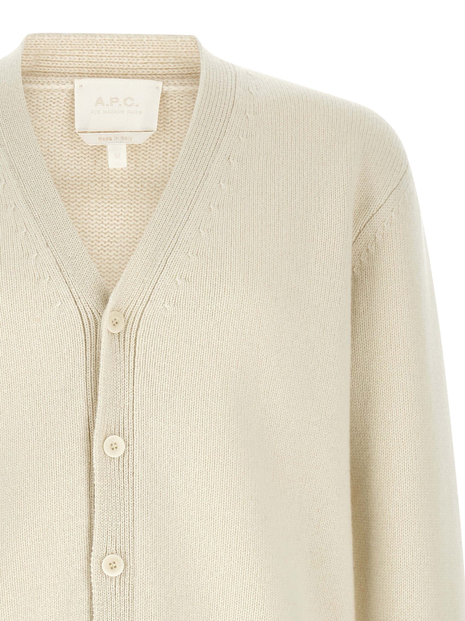 A.P.C. White Wool Men's Cardigan