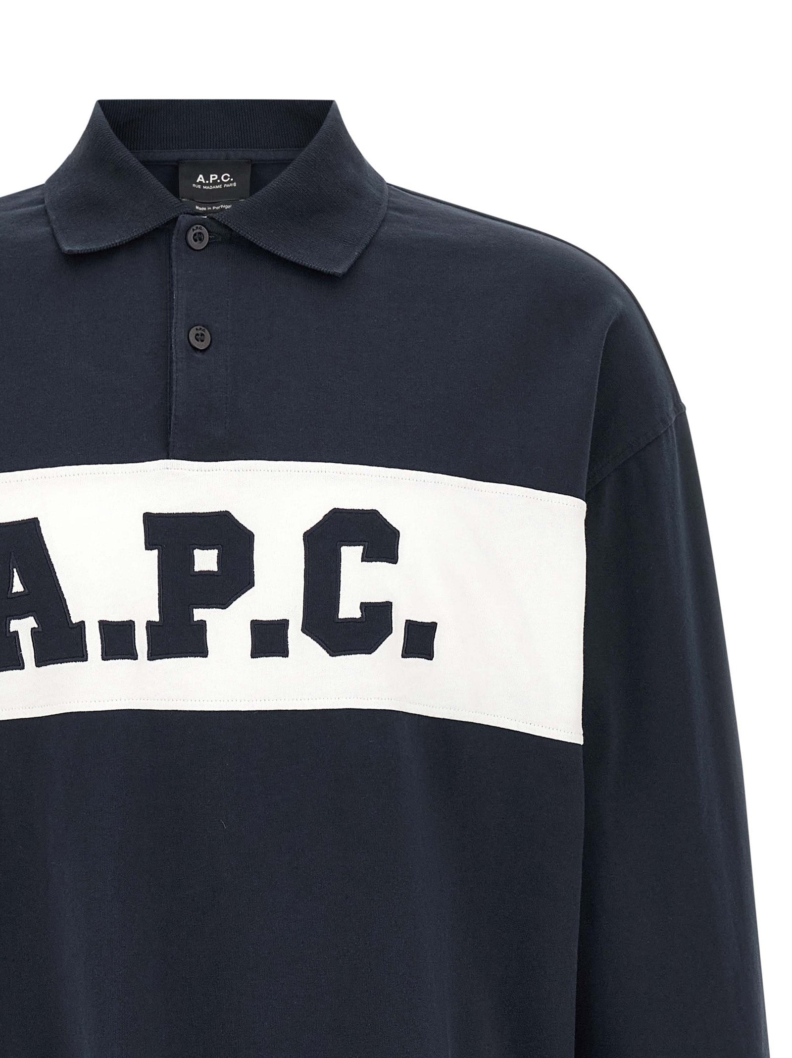 A.P.C. Blue Cotton Polo Men's Shirt