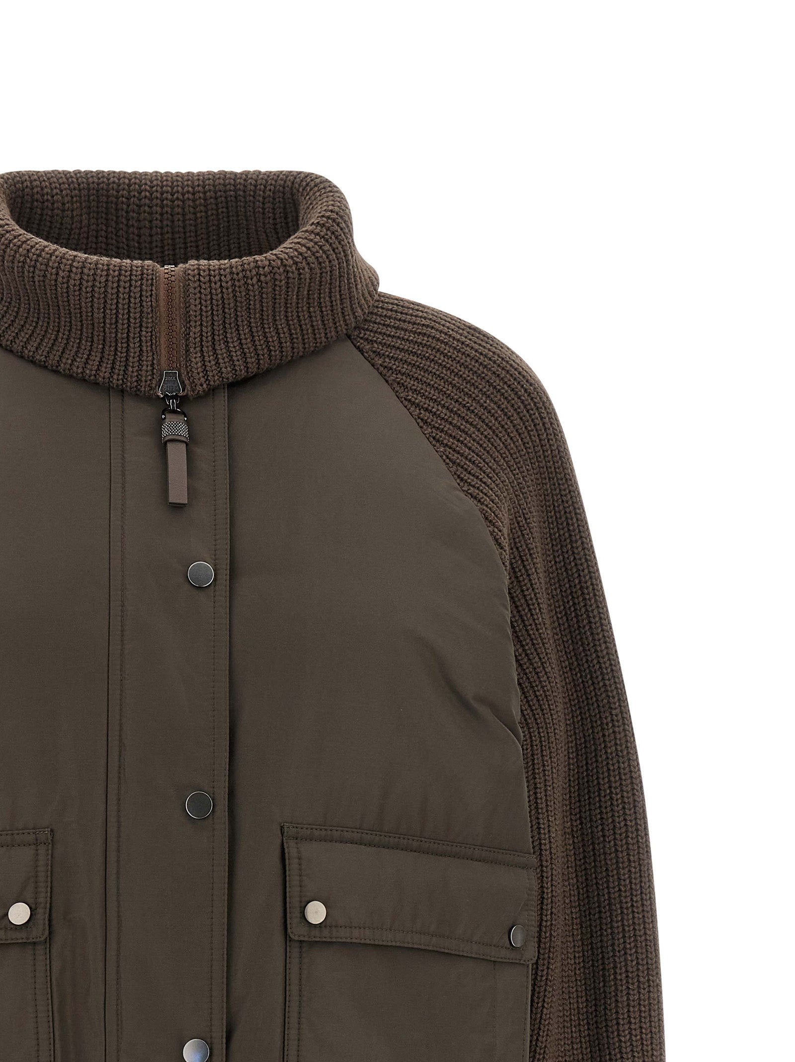 Brunello Cucinelli Brown Cotton Full-Length Women's Jacket