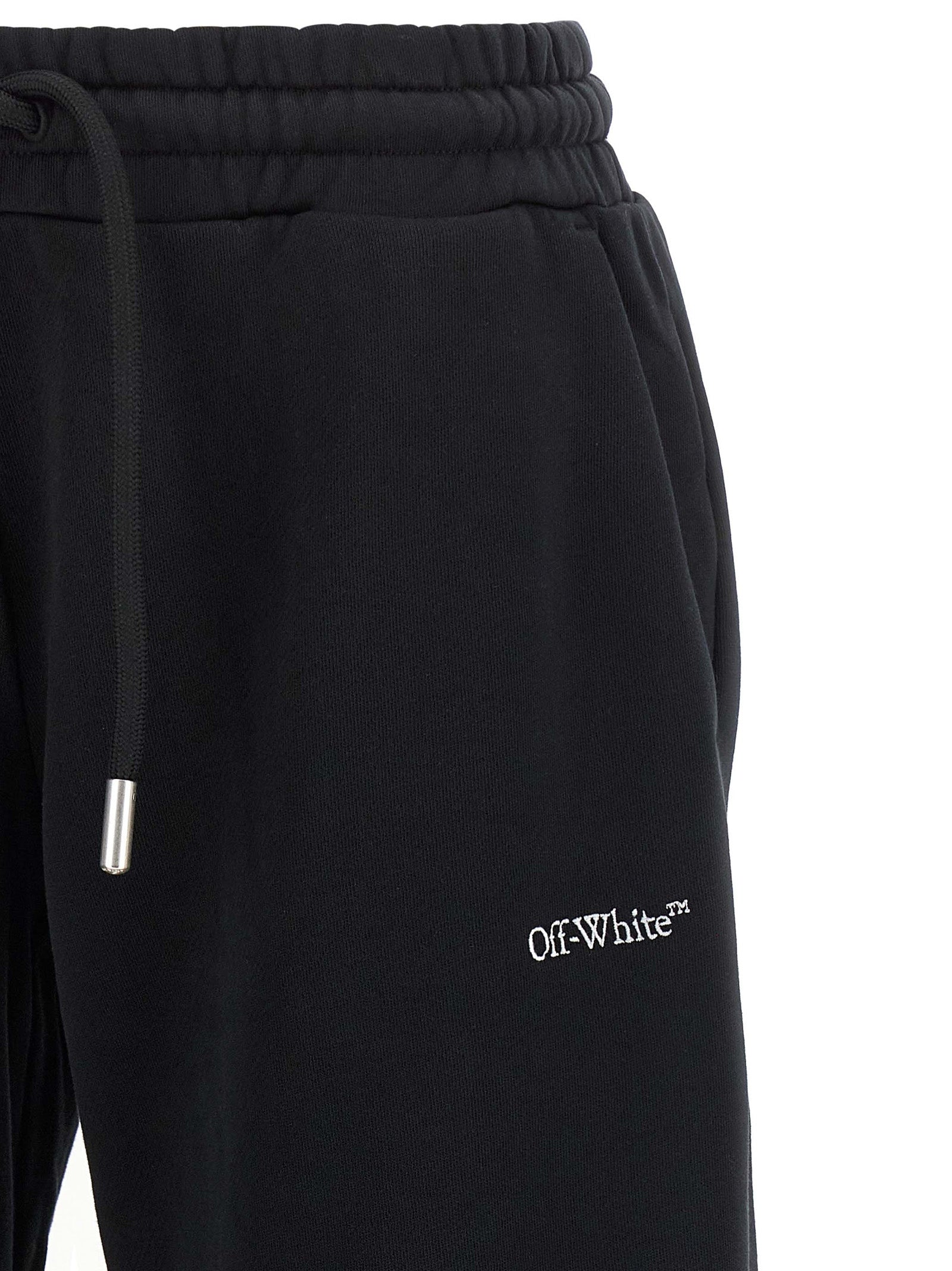 Off-White Black Cotton Joggers (Workout Women's Pants)