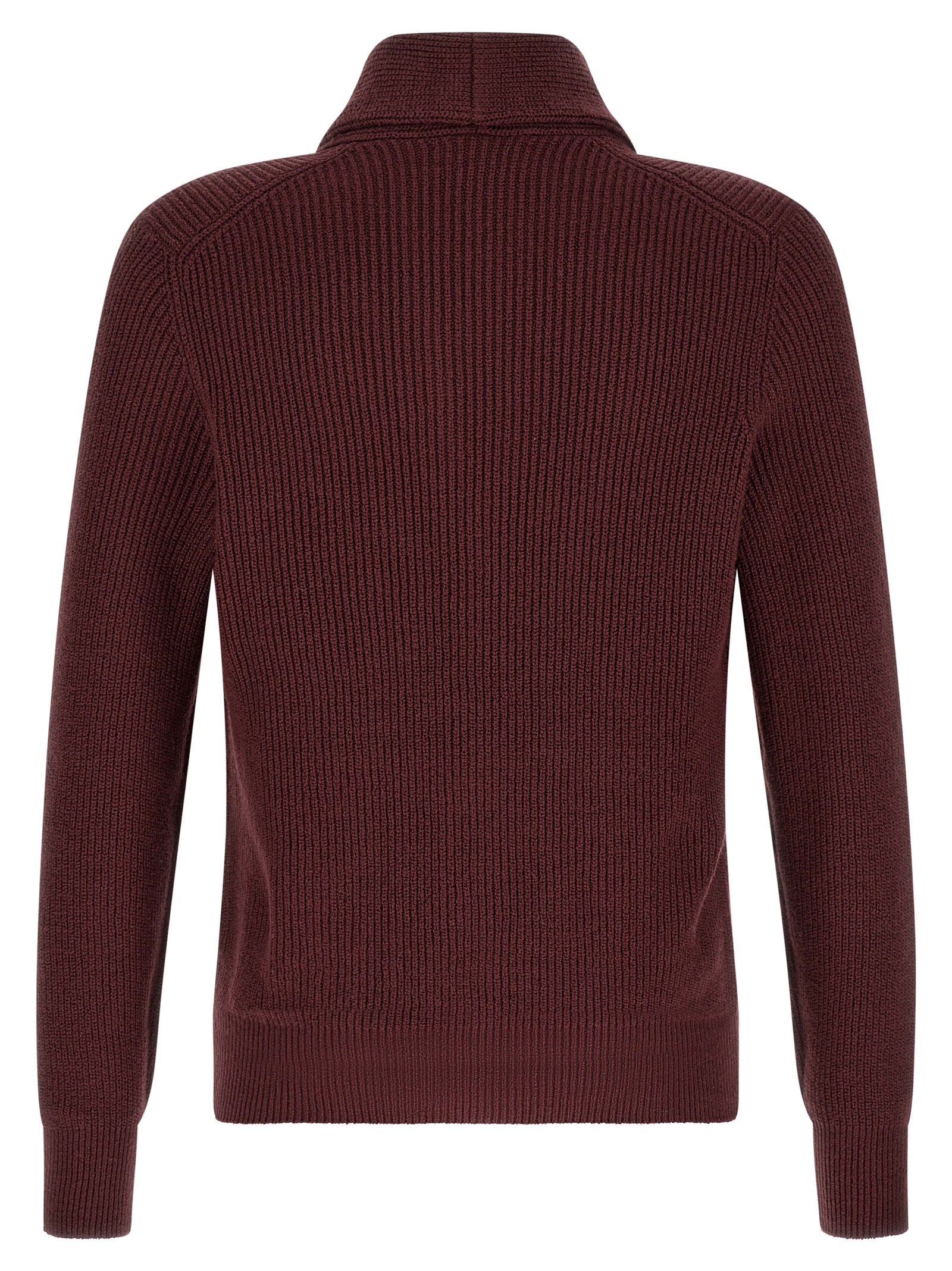 Brunello Cucinelli Bordeaux Cotton Men's Cardigan