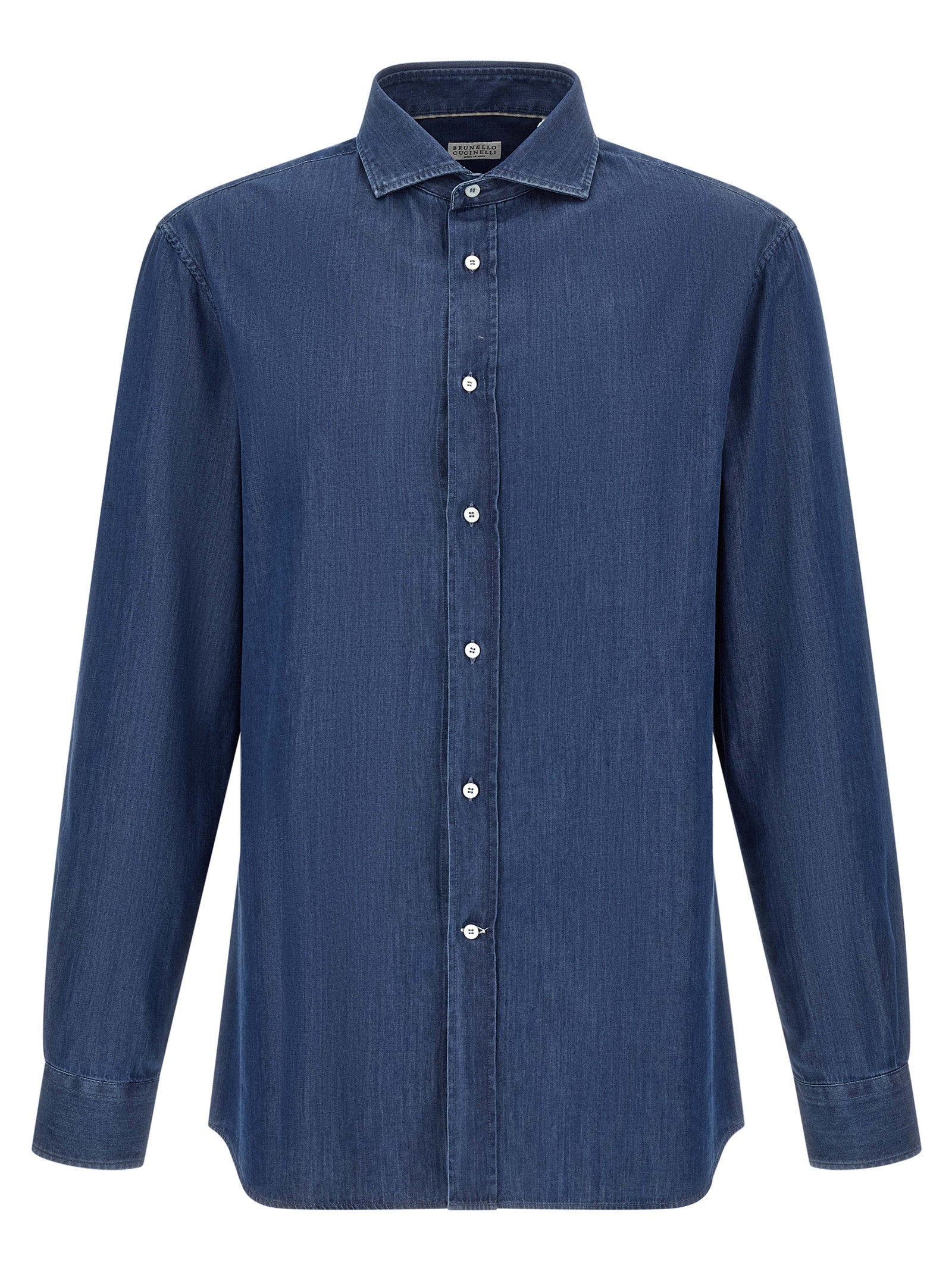 Brunello Cucinelli Blue Cotton Men's Blouse