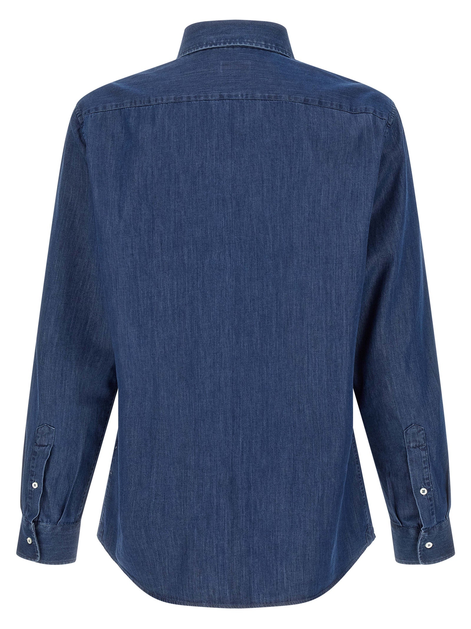 Brunello Cucinelli Blue Cotton Men's Blouse
