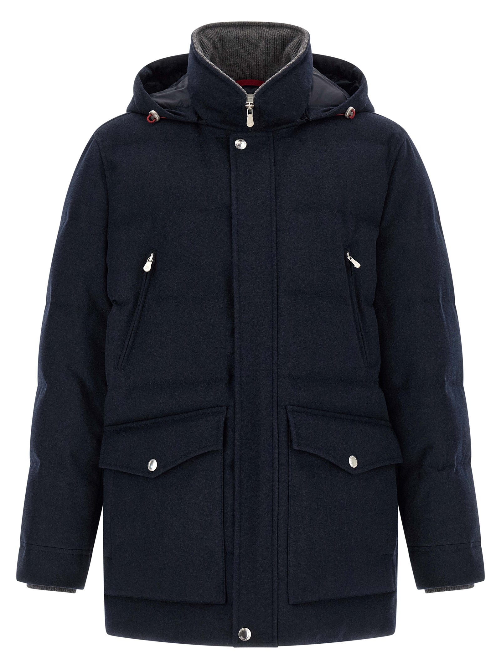 Brunello Cucinelli Blue Wool Men's Parka