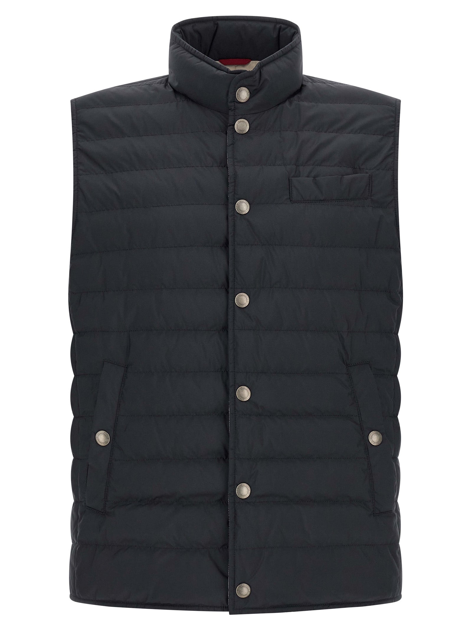 Brunello Cucinelli Blue Polyester Sleeveless Men's Jacket