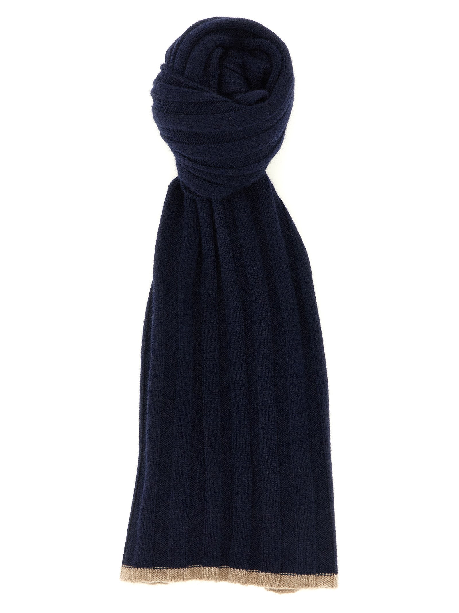 Brunello Cucinelli Blue Cashmere Men's Scarf