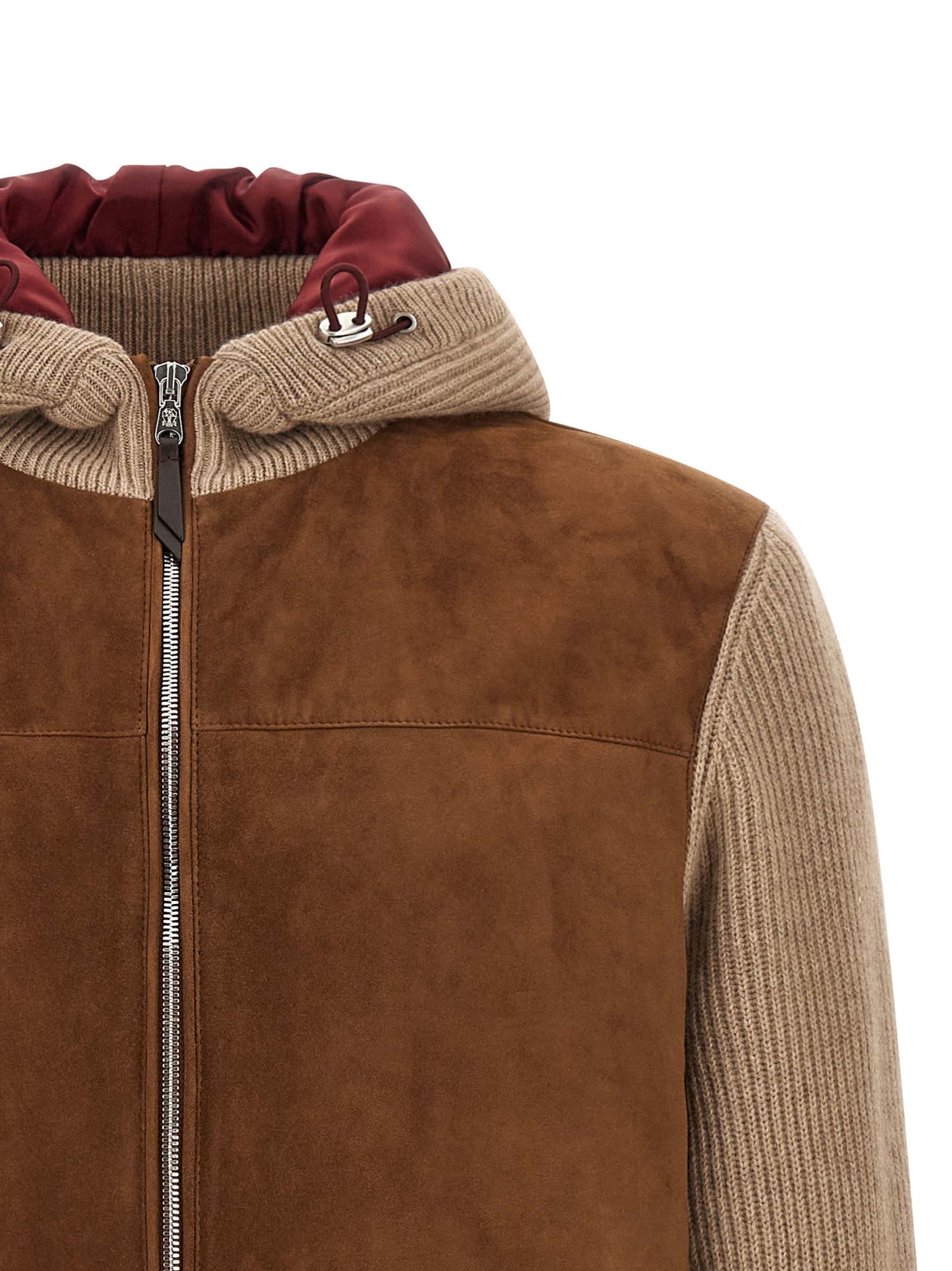 Brunello Cucinelli Brown Lamb Leather Men's Bomber