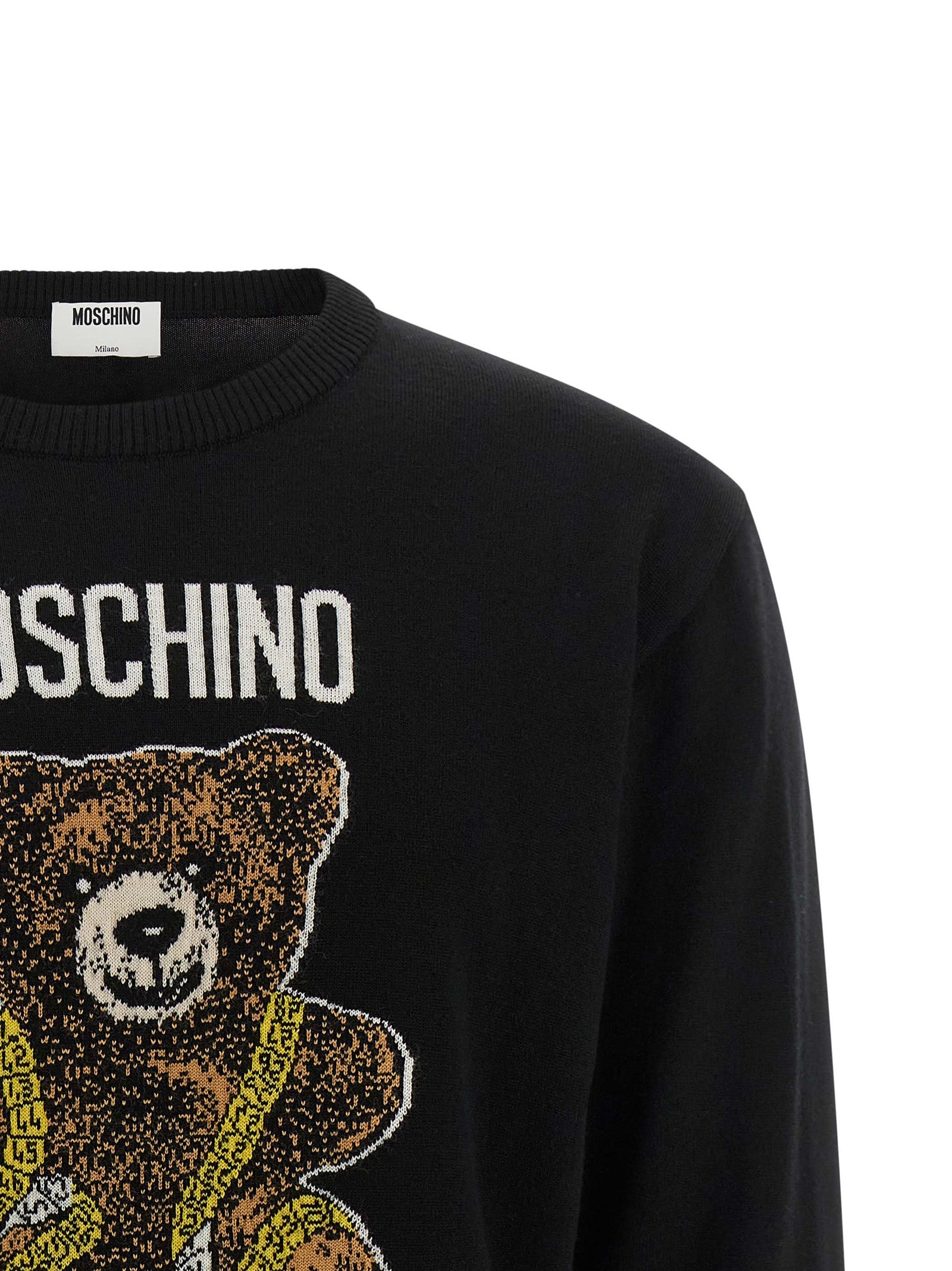 Moschino Black Virgin Wool Men's Cardigan