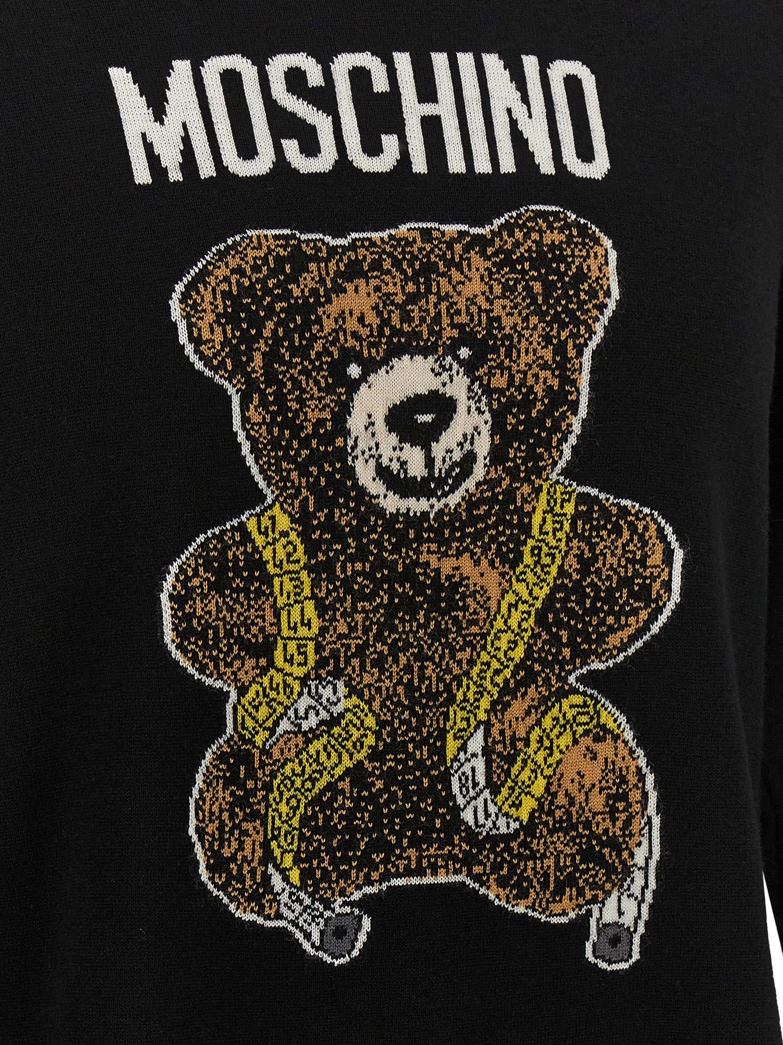 Moschino Black Virgin Wool Men's Cardigan