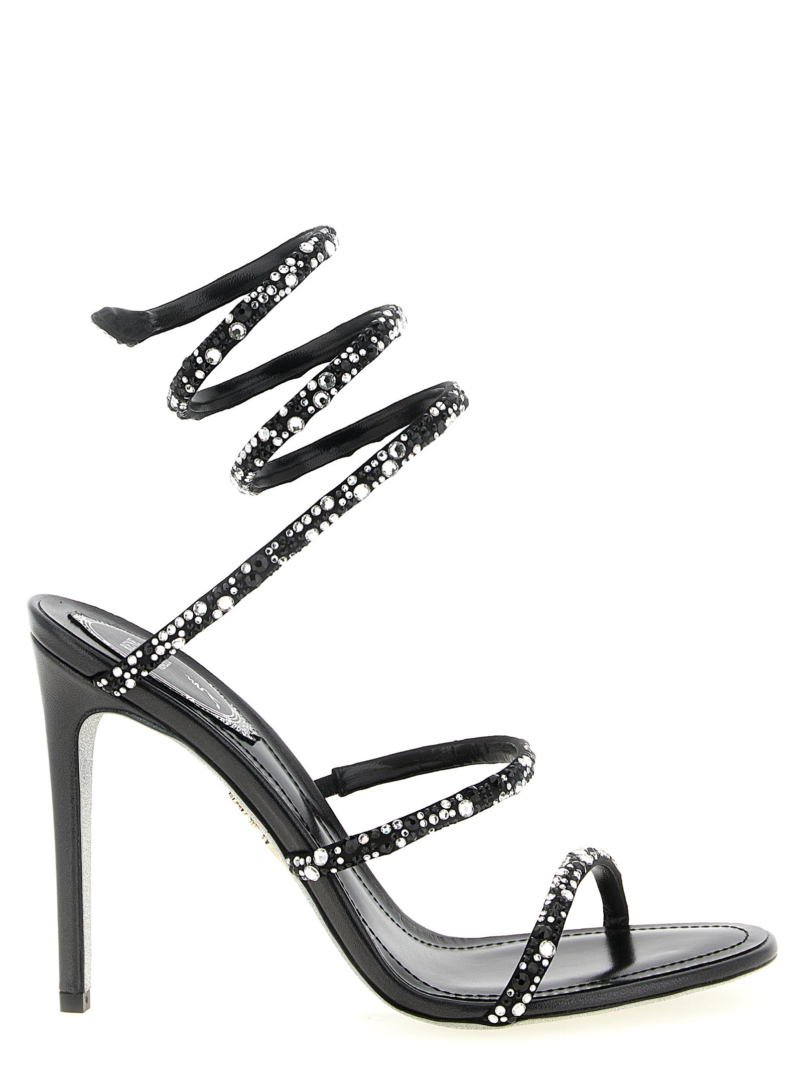 RENE CAOVILLA Bicolor Viscose Stiletto Heel Women's Sandals