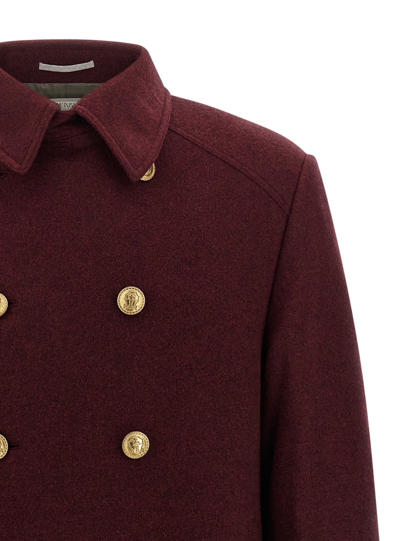 Brunello Cucinelli Bordeaux Cashmere Men's Coat