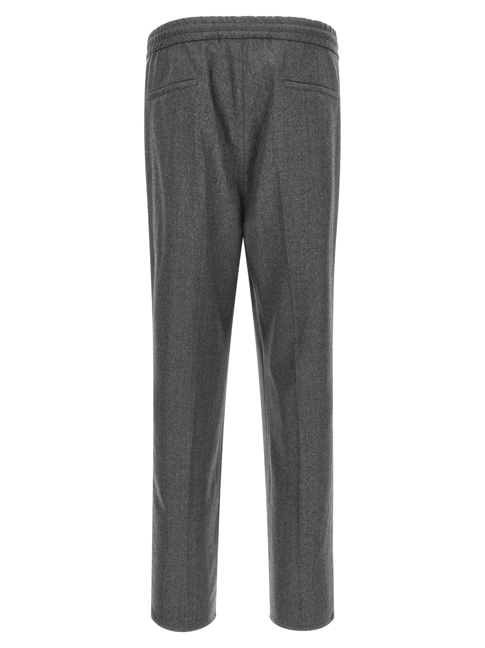 Brunello Cucinelli Gray Virgin Wool Casual Men's Pants