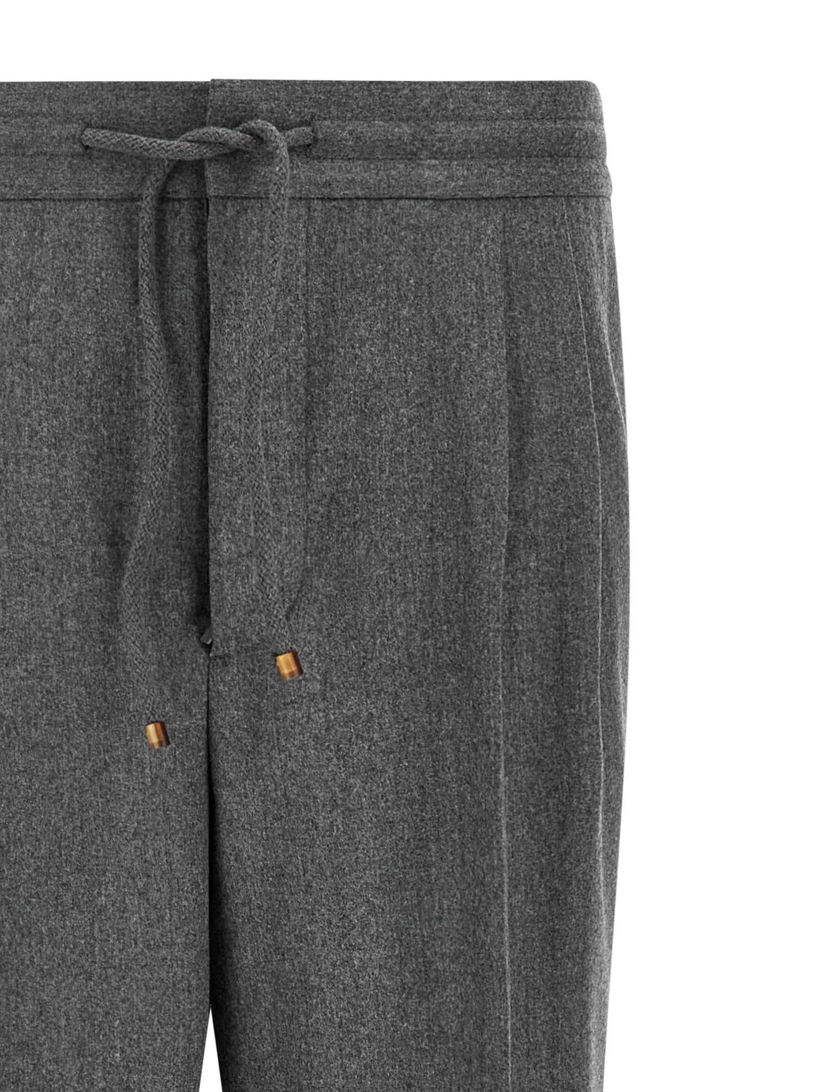 Brunello Cucinelli Gray Virgin Wool Casual Men's Pants