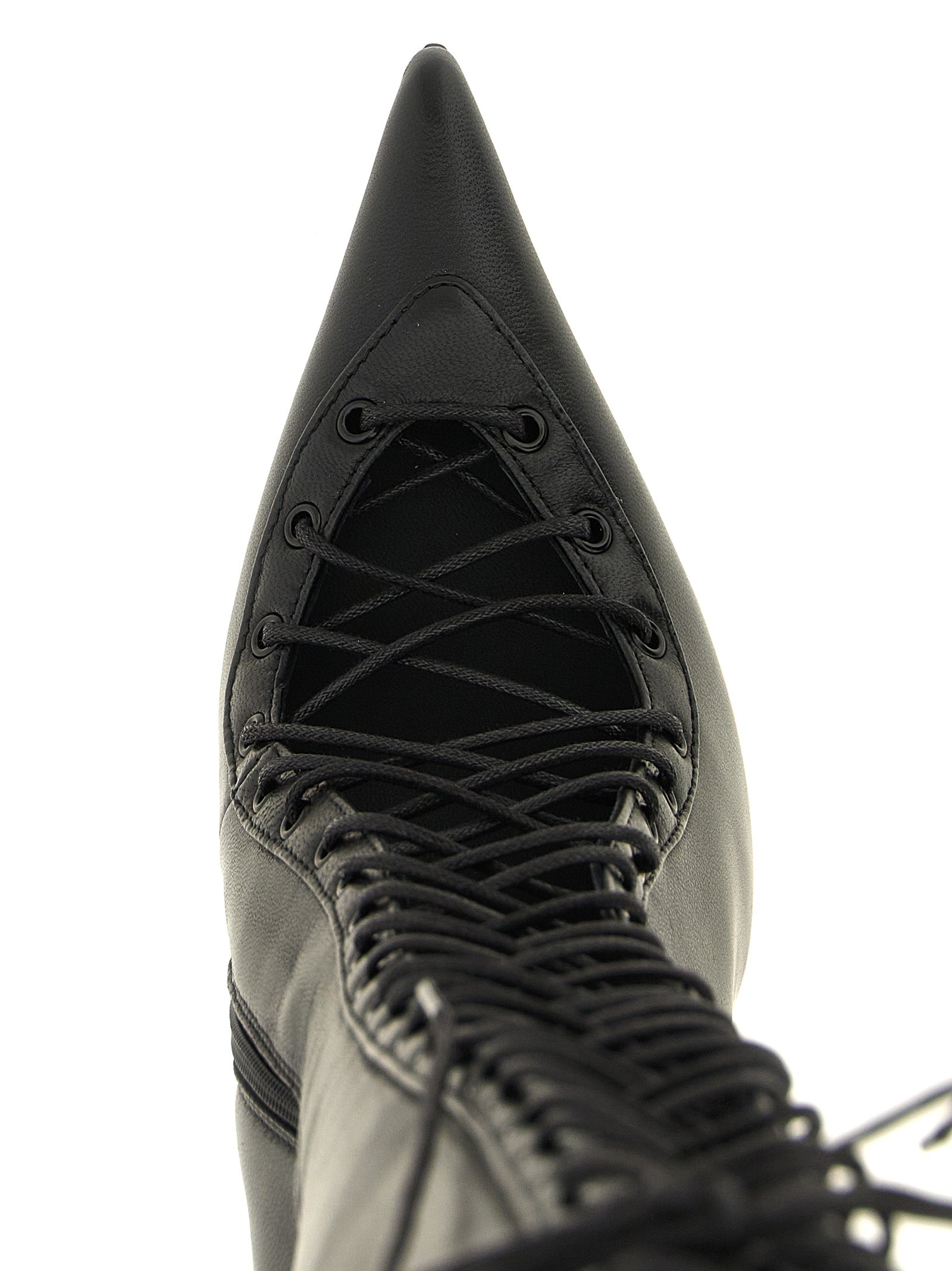 LE SILLA Black Lamb Leather Over The Women's Knee