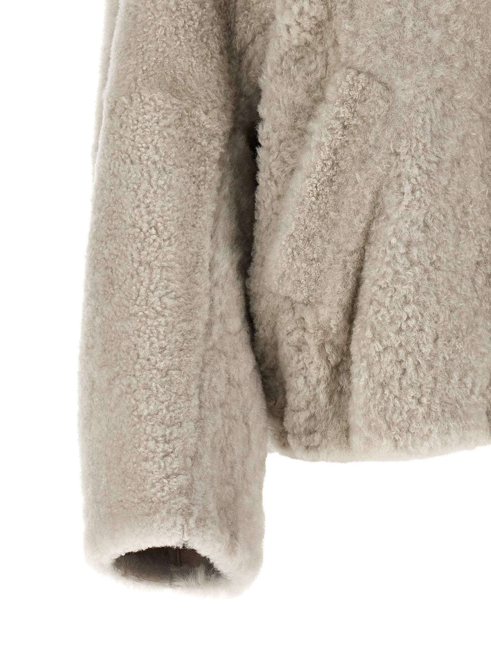 Brunello Cucinelli Beige Lamb Leather Full-Length Women's Jacket