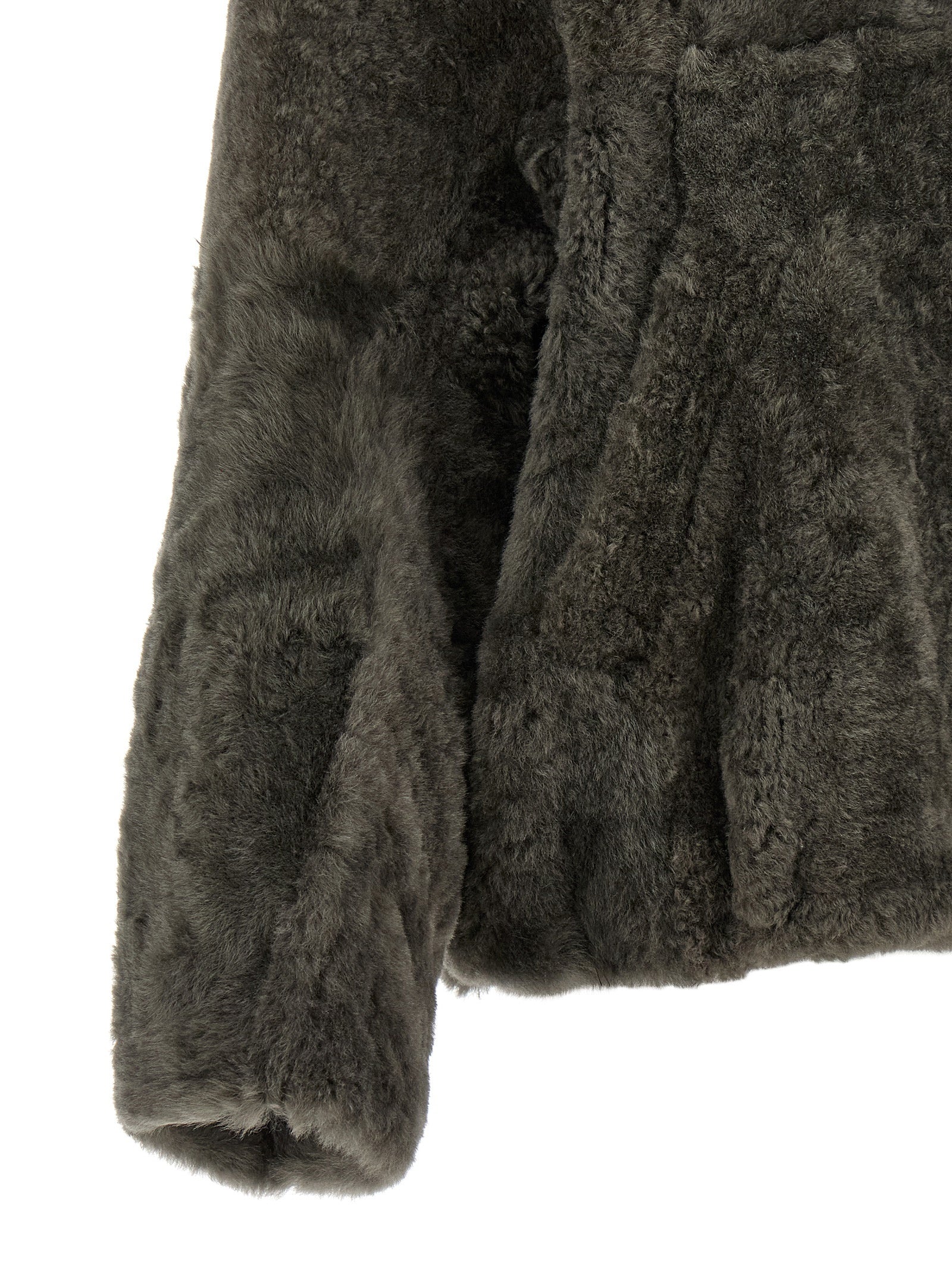 Brunello Cucinelli Gray Lamb Leather Full-Length Women's Jacket
