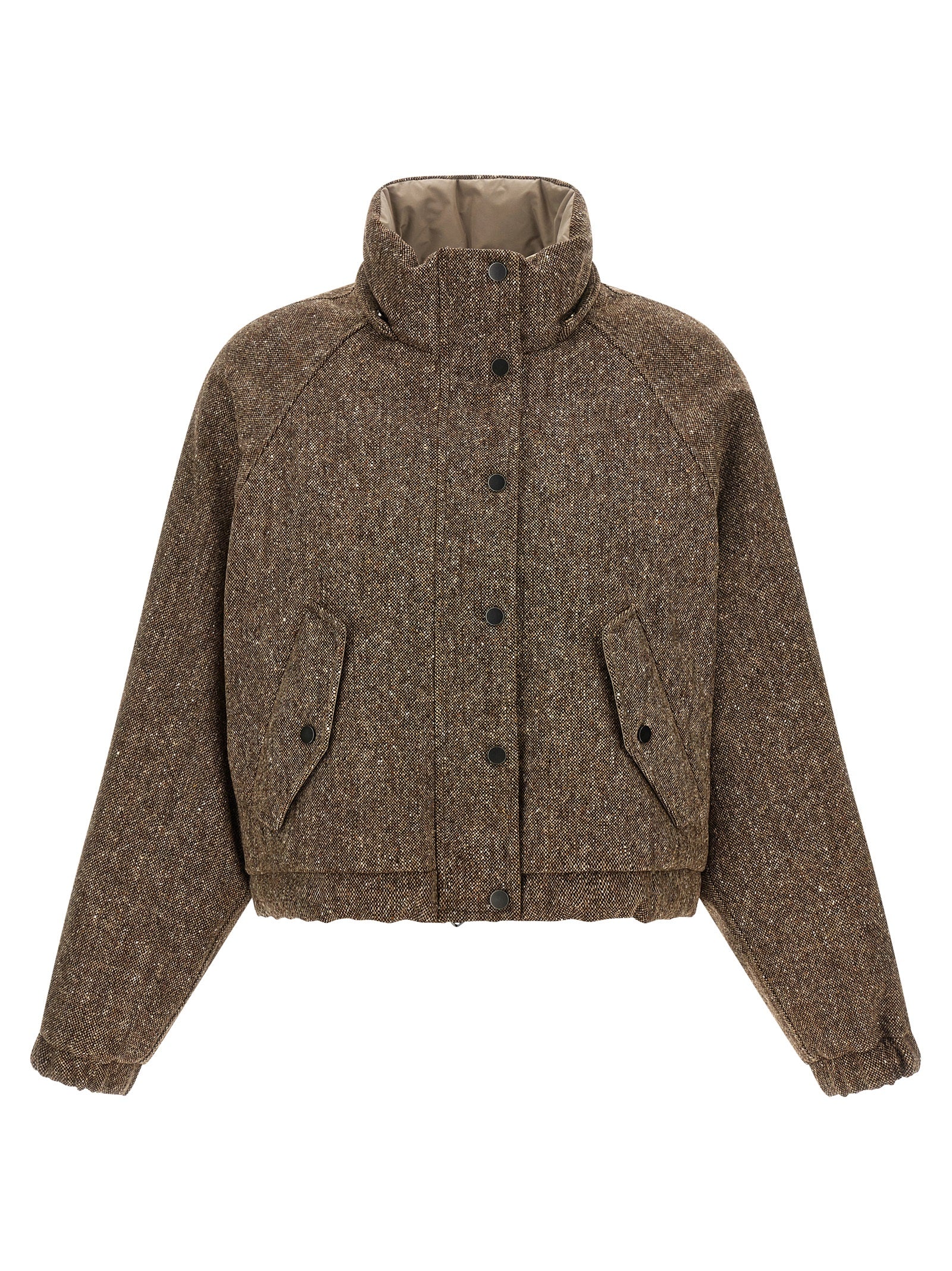 Brunello Cucinelli Brown Virgin Wool Full-Length Women's Jacket