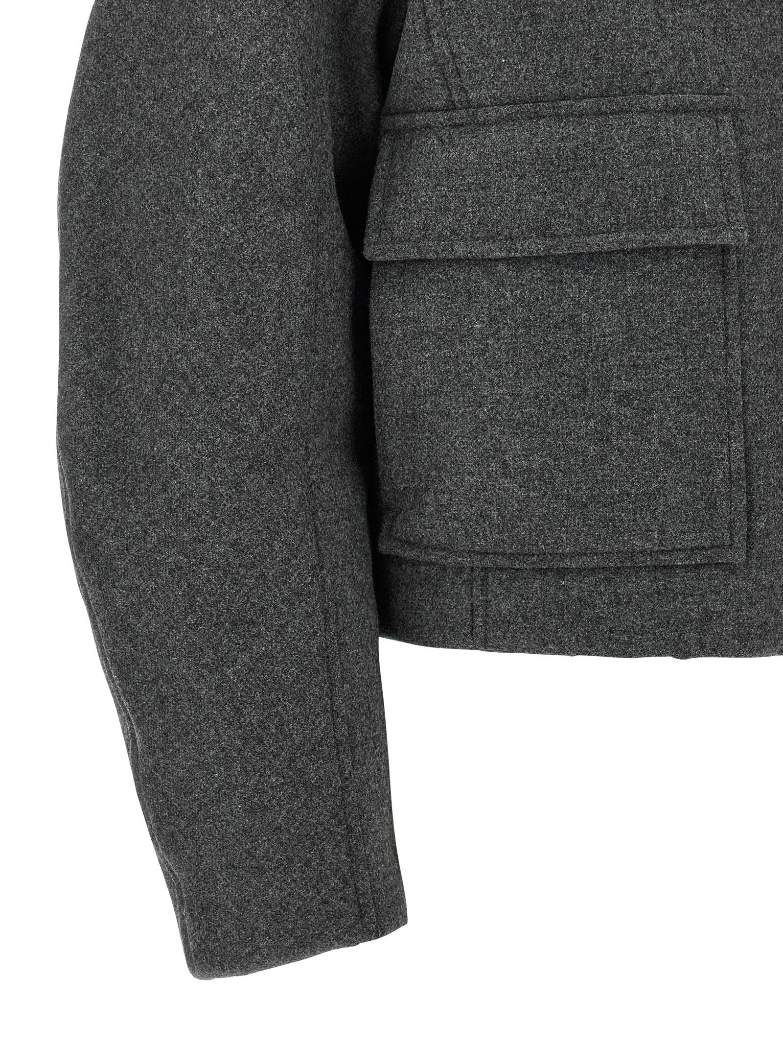 Brunello Cucinelli Gray Virgin Wool Full-Length Women's Jacket