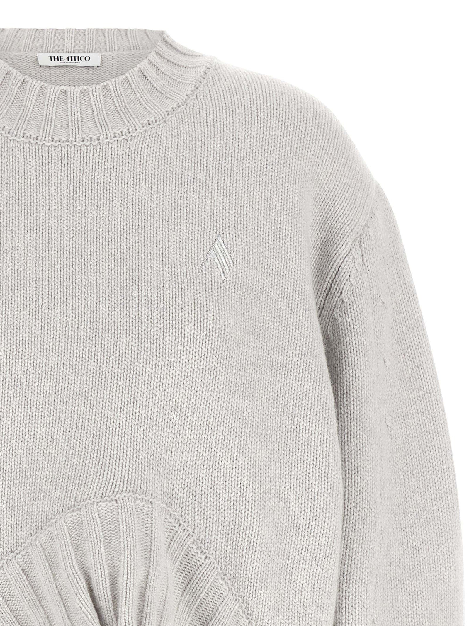 The Attico Gray Virgin Wool Women's Cardigan