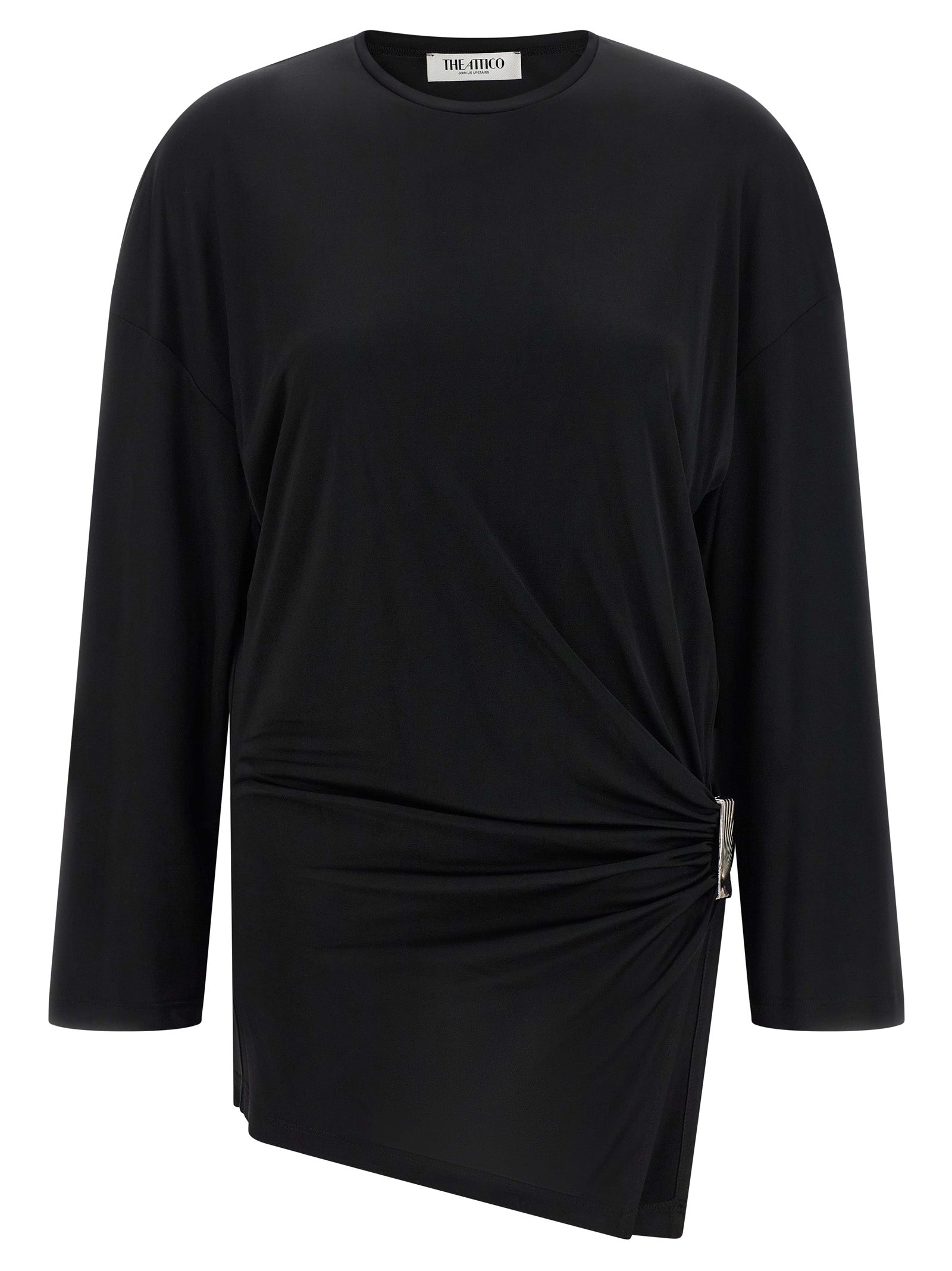 The Attico Black Viscose Short Women's Dress