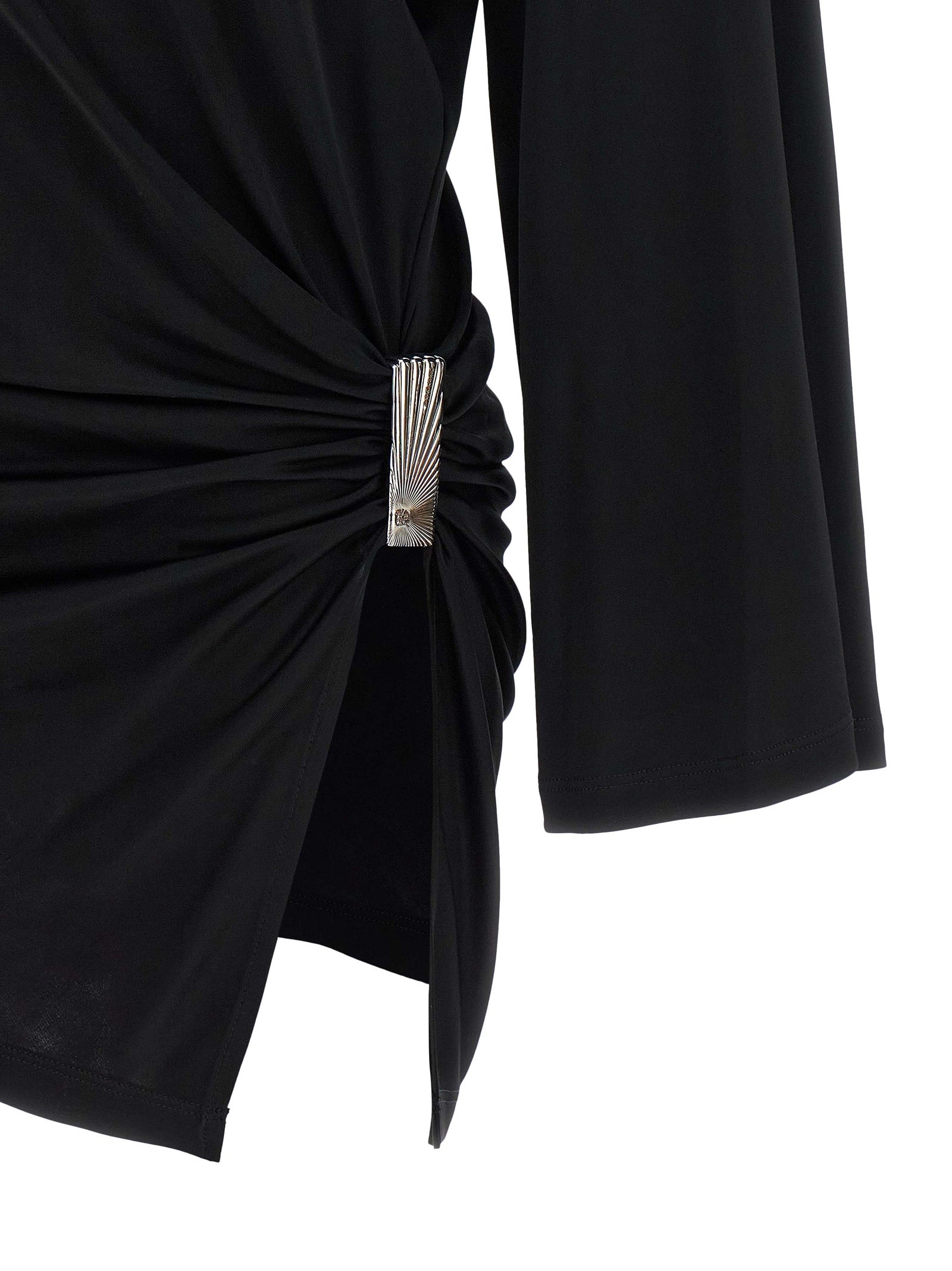 The Attico Black Viscose Short Women's Dress