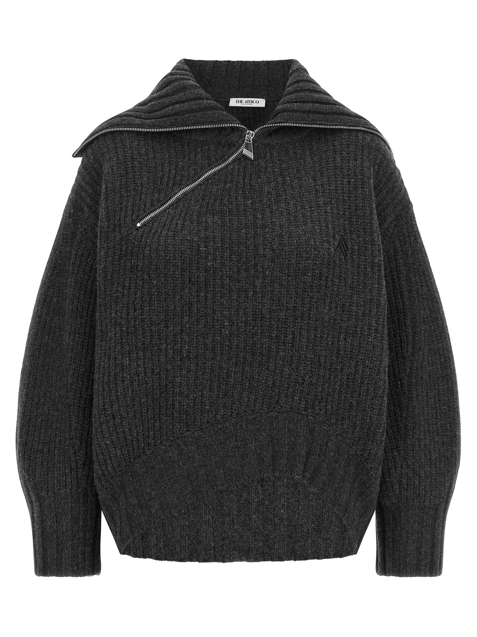 The Attico Gray Virgin Wool Women's Cardigan
