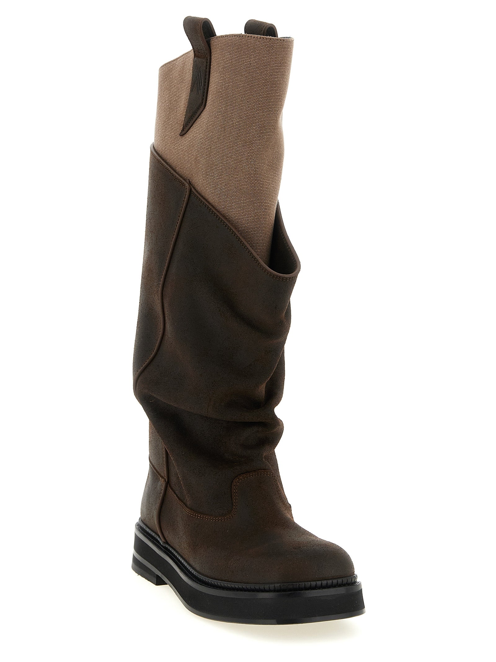 The Attico Brown Calf Leather Bos Taurus Over The Women's Knee