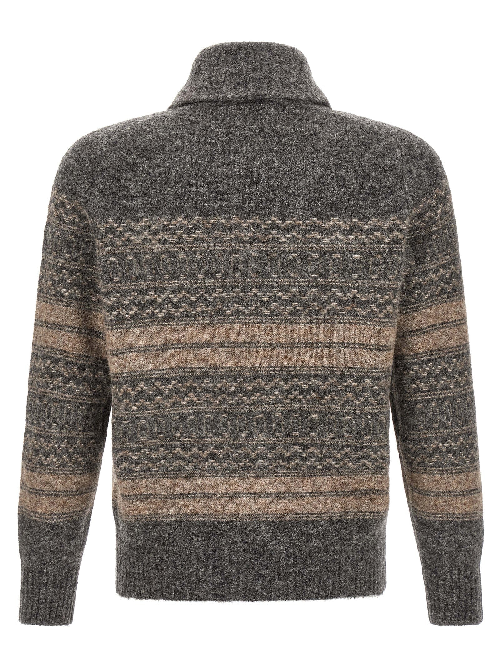 Brunello Cucinelli Gray Alpaca Leather Men's Cardigan