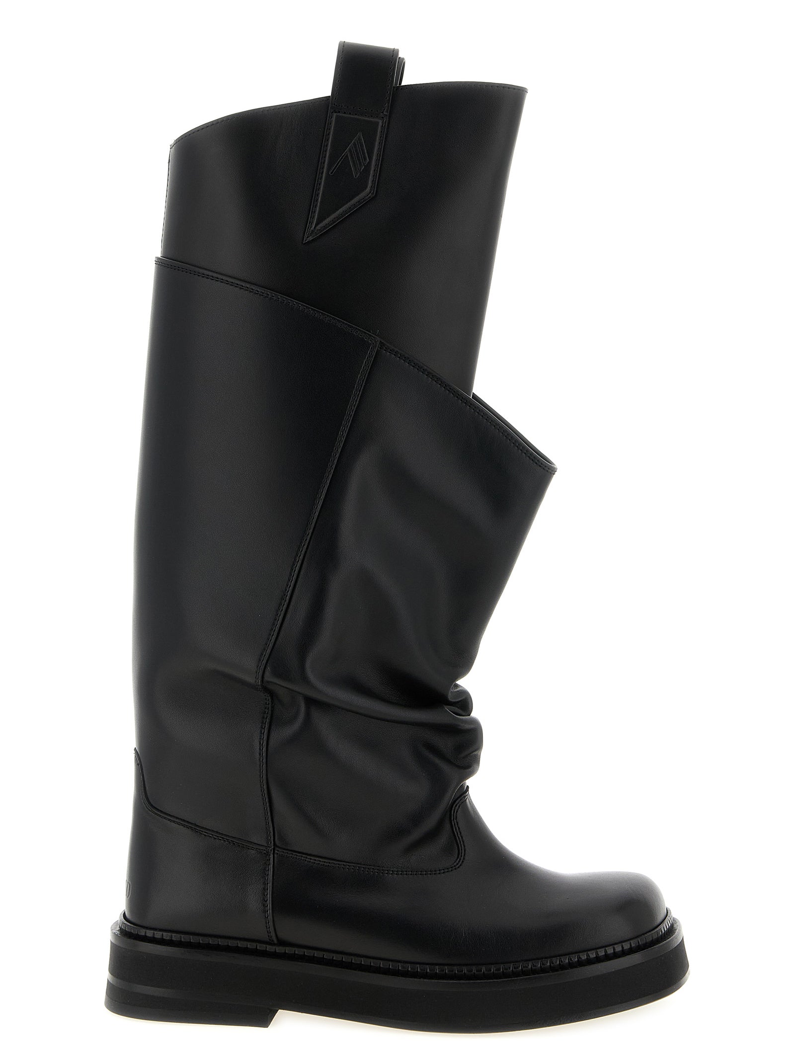 The Attico Black Calfskin Over The Women's Knee